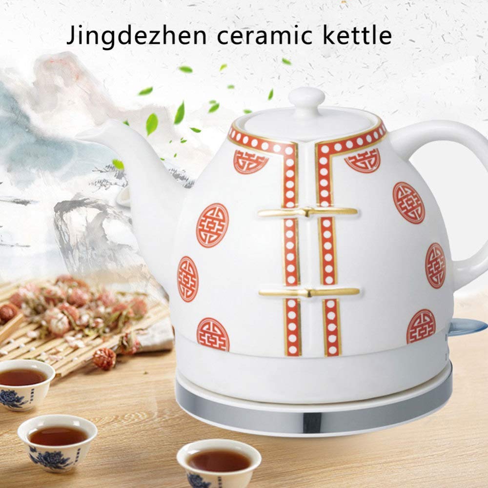 Czajnik stacjonarny, Czajniki - Elektryczny, ceramiczny, bezprzewodowy, biały czajnik Czajniczek - Retro dzbanek 1,2 l, 1200 W. Szybko gotuje wodę na herbatę, kawę, zupę. Płatki owsiane - Zdejmowana
