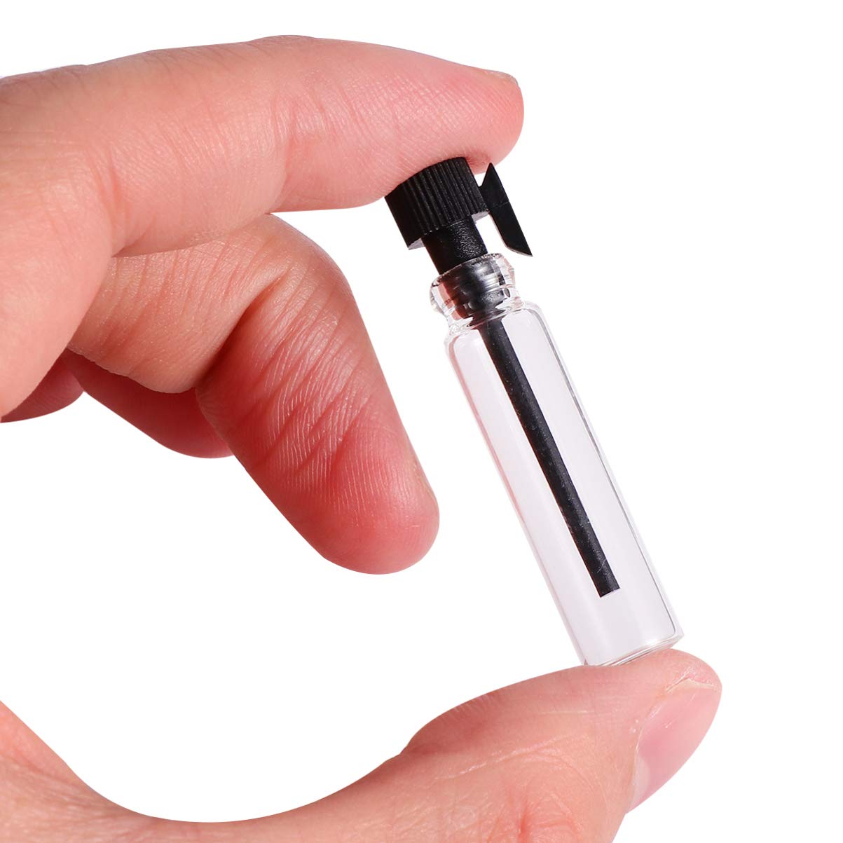 EXCEART 100 Piezas Mini Botellas de Perfume Vacías Frasco Cuentagotas 1 Ml Negro