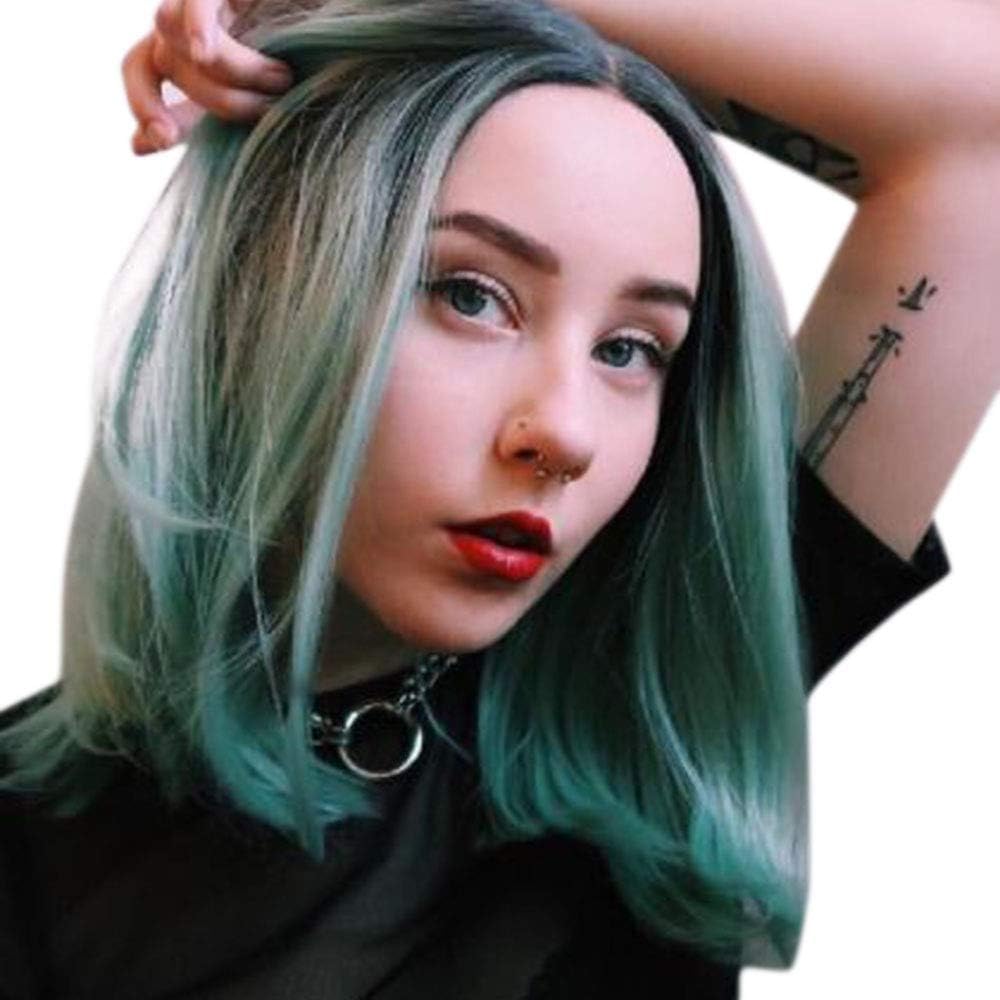 Kanjj Yu 女の子ボボウェーブ頭の中バックル梨の花カーリーヘアコスウィッグロングストレート髪 限定特価 かつら 色 ライトグリーン Kanjj Yu 女の子ボボウェーブ頭の中バックル梨の花カーリーヘアコスウィッグロングストレート髪 限定特価 かつら 色 ライトグリーン