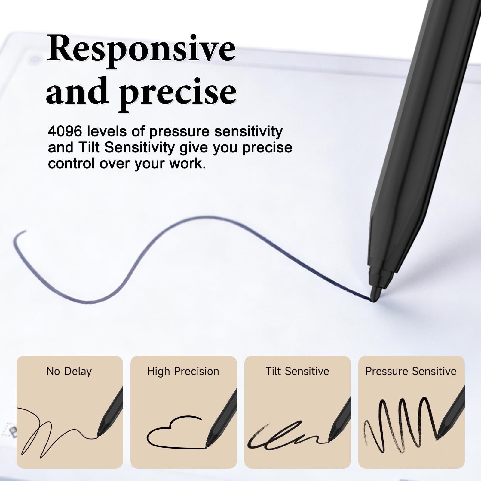Penna EMR per Remarkable 2, Stylus Pen Magnetica con Gomma e 5 Punte, 4096 Livelli di Pressione, Funzione di Rigetto del Palmo, Penna Stilo Compatibile con Remarkable 2/1 e Kindle Scribe