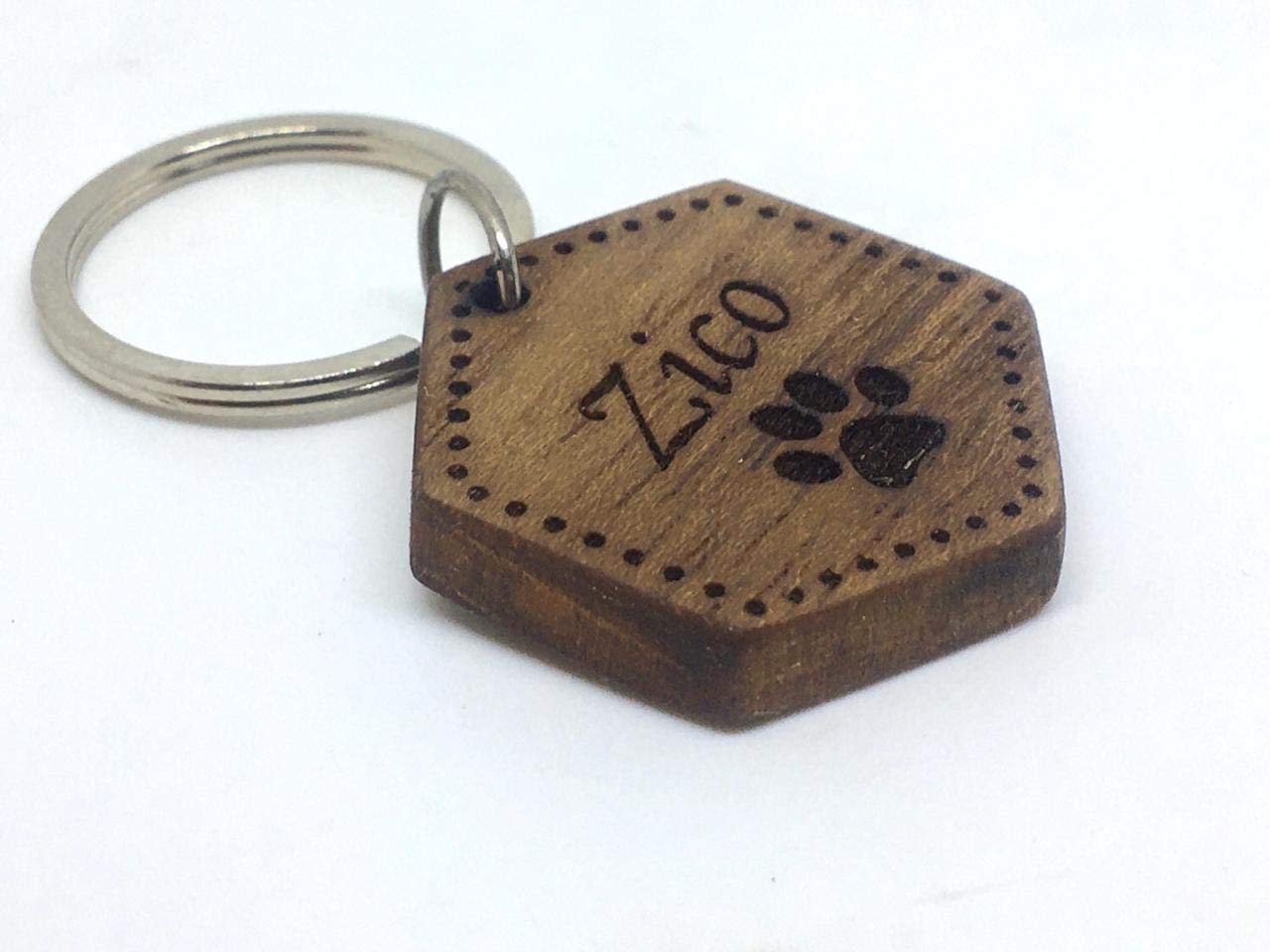 CARVEGLOW® Personalized Wooden Engraved Tag for Pet Dog, Cat ID Customized Dog Tag
