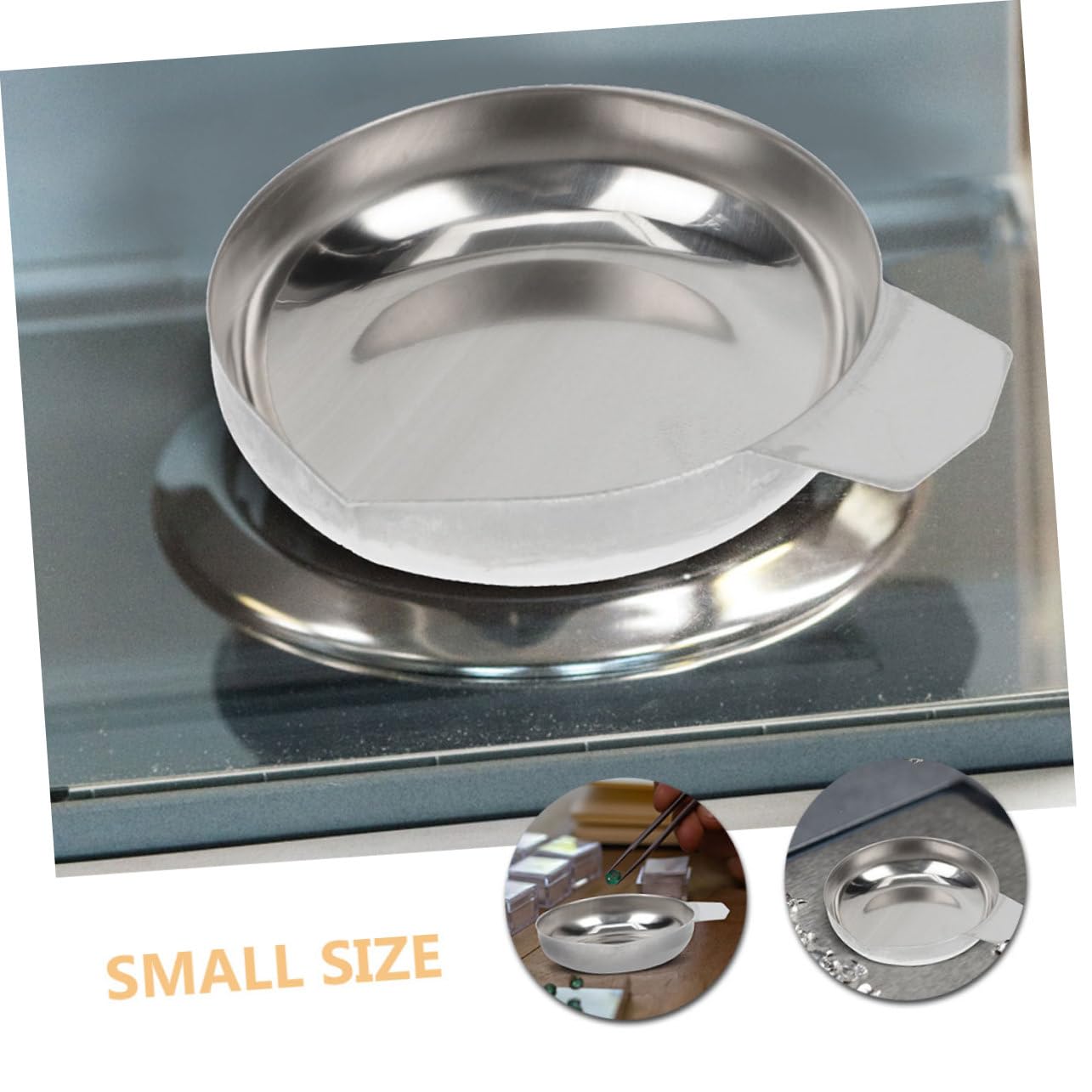 NAMOARLY 2sets Powder Measuring Pans Jewelry Tray Metal Weighing Dish Scale Tray Stackable Weighting for Scales 3pcs*2