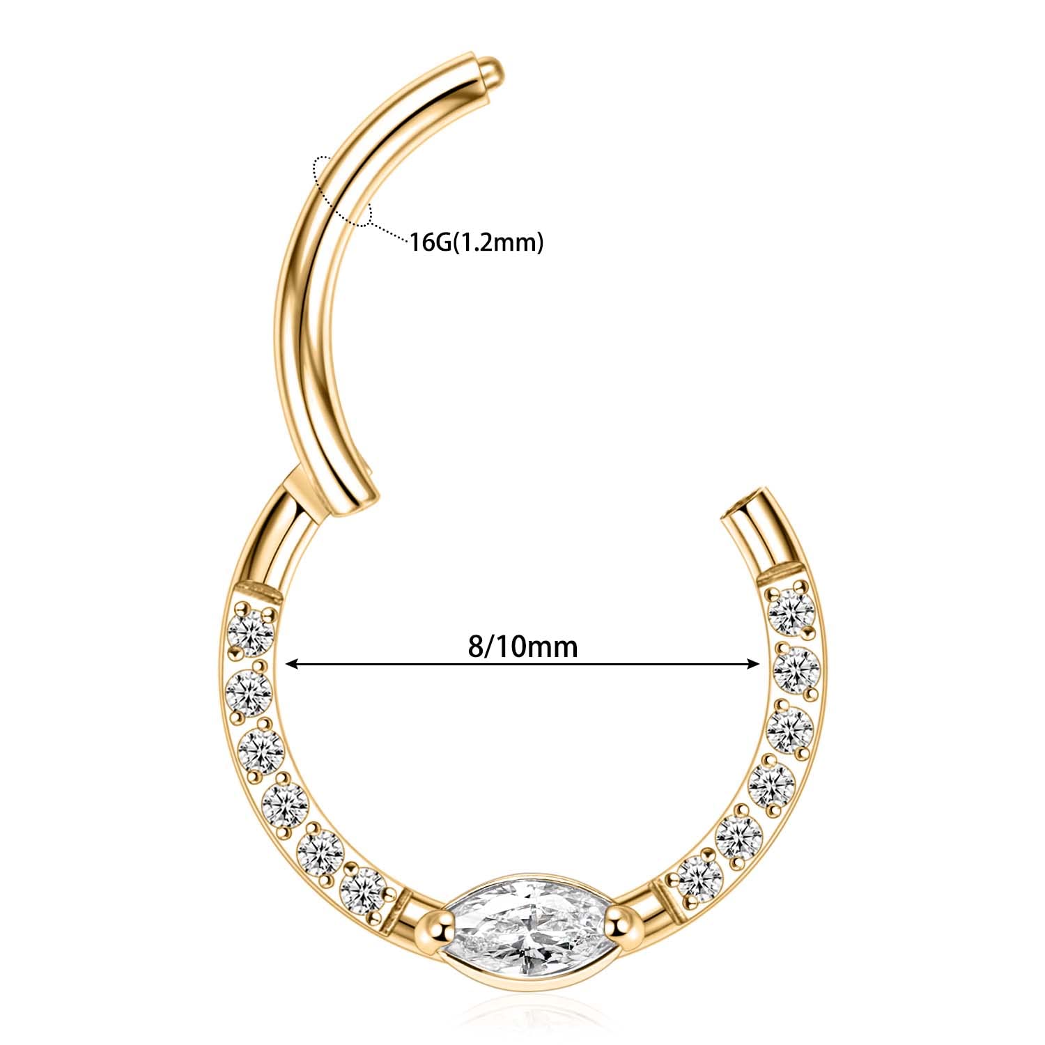 hengkaixuan Unique Animal Shape Septum Nose Ring Septum Jewellery 16G Daith Earrings Surgical Steel Nose Hoop Septum Clicker Conch Piercing Jewellery Rook Helix Tragus Cartilage Lobe Hoop Earring — view 2