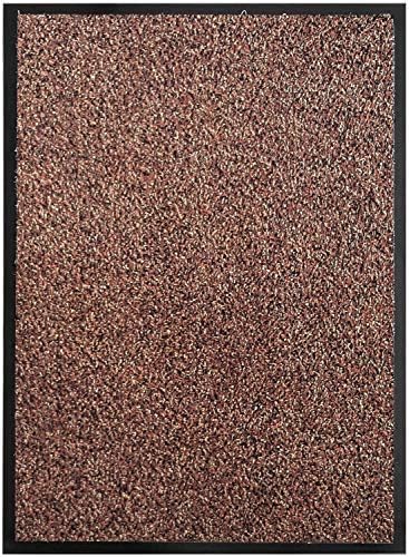 TrendMakers Heavy Duty Door Mat Washable Doormat Barrier Mats Indoor Outdoor | Dirt Trappers Absorbent Mats Floor Mat Carpet Rug Rubber Mat | Grey/Black - 60 x 80cm | Polypropylene Pile