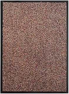 TrendMakers Heavy Duty Door Mat Washable Doormat Barrier Mats Indoor Outdoor | Dirt Trappers Absorbent Mats Floor Mat Carpet Rug Rubber Mat | Grey/Black - 60 x 80cm | Polypropylene Pile