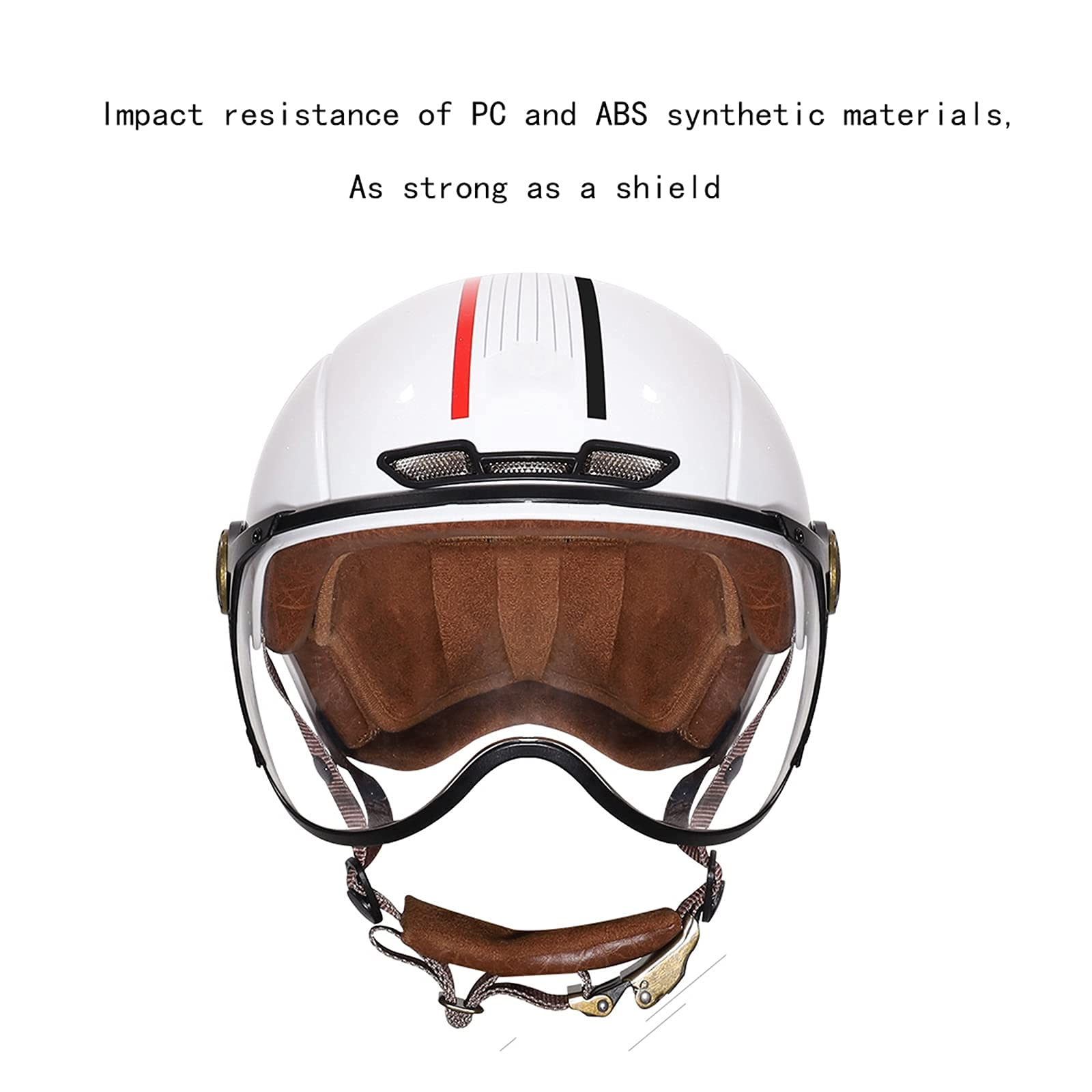 Motocykl w stylu Vintage Jet Half Helmet Cruiser Motorower Retro kaski Męskie damskie motocyklowe kaski otwarte, oddychające uliczne elektryczne kaski motocyklowe Certyfikat ECE (M-XL)