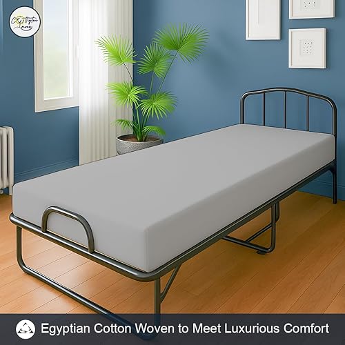 Miniatura 3 de Sábana bajera ajustable para cuna de 28 x 75 pulgadas, 100% algodón egipcio, 1 sábana inferior de tamaño cuna, perfecta para cama individual