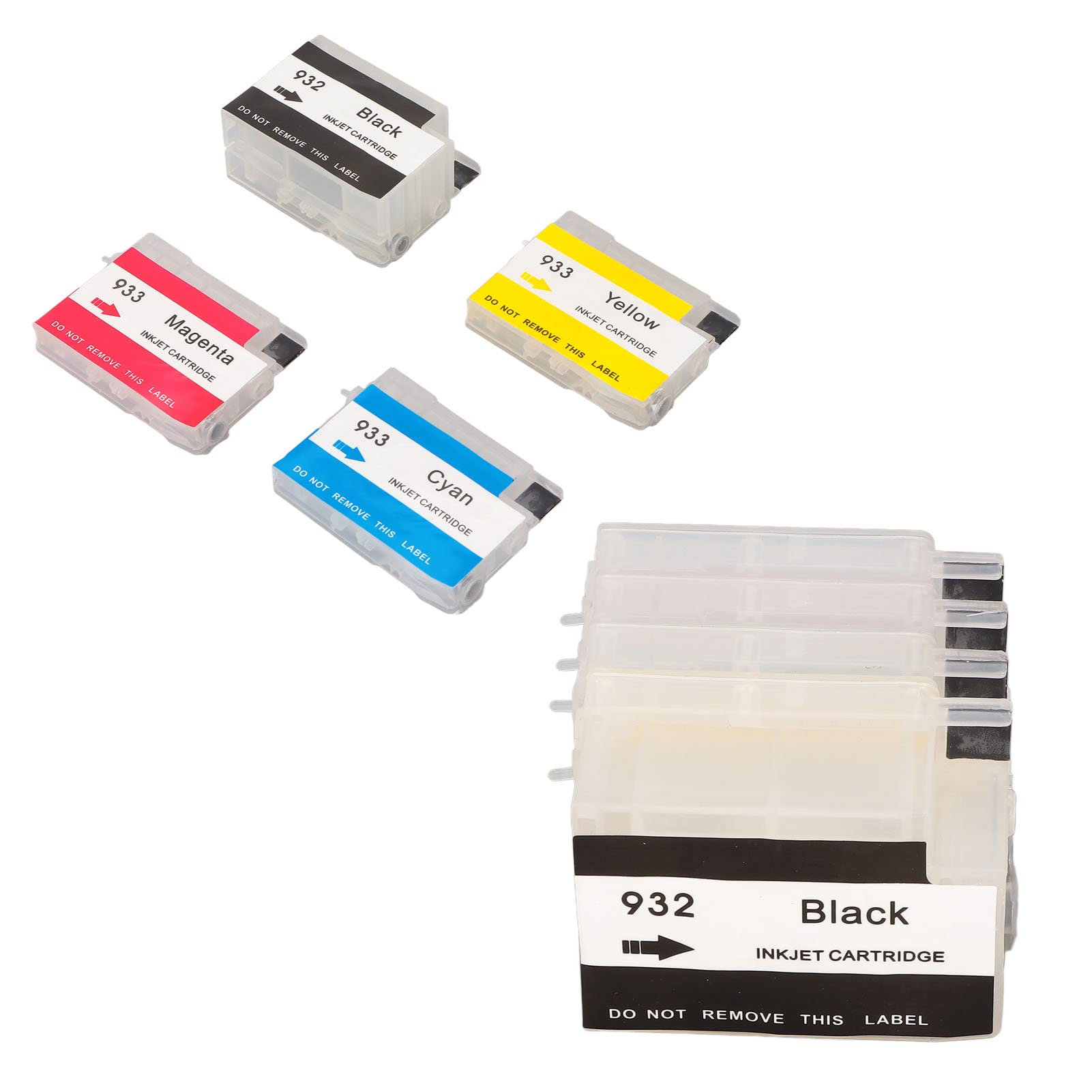Domary Cartuccia D'inchiostro Ricaricabile PP per Officejet 6600 6700 | Chip Riciclabile Ripristinabile, Set da 4 Colori ( Ciano Magenta giallo), per la Stampa di Documenti Foto Carte di Prova