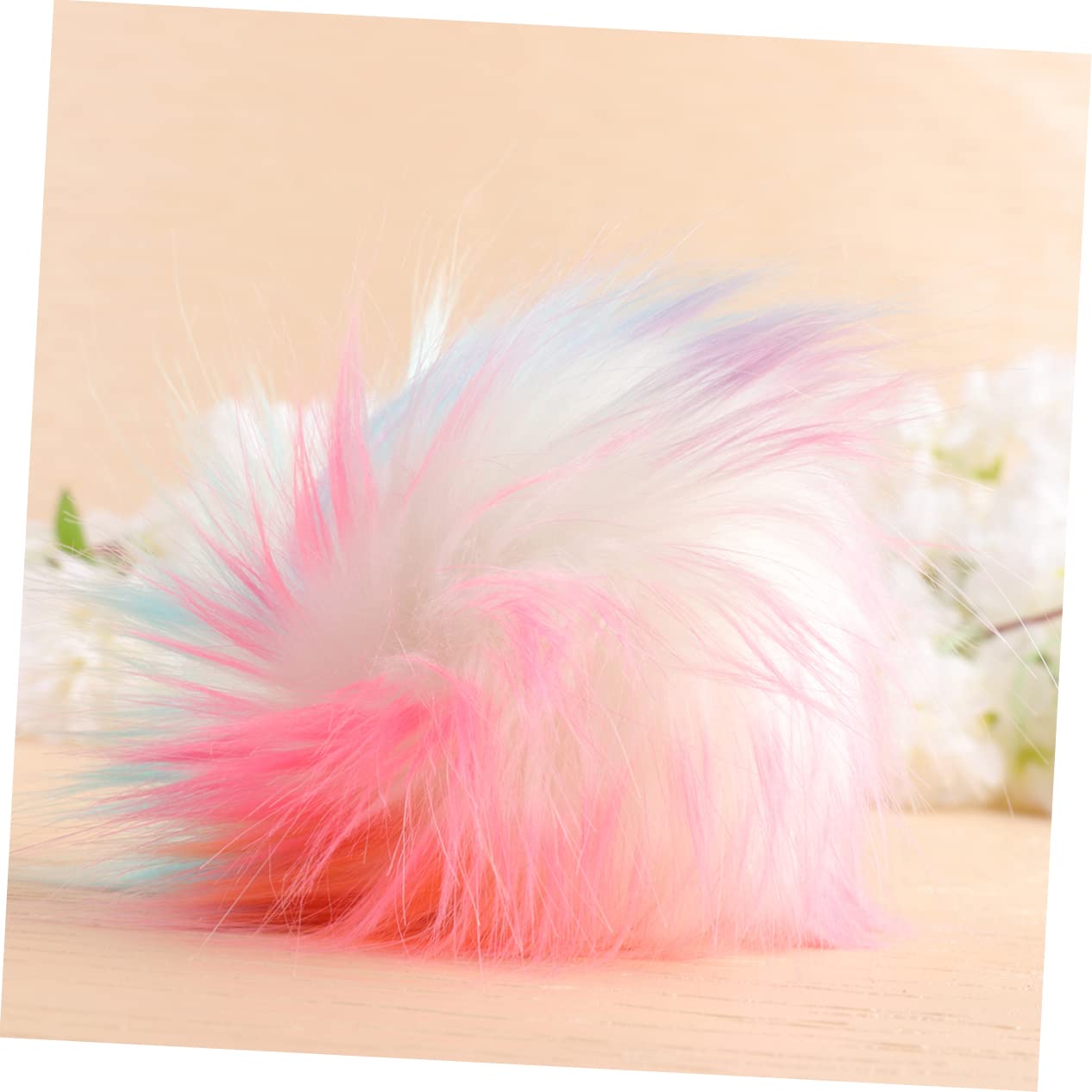 TEHAUX Lot de 2 Pompons en Fausse de 10 Cm de Diamètre 21 Élastiques pour Vêtements Chapeaux Décoration 16 Pièces