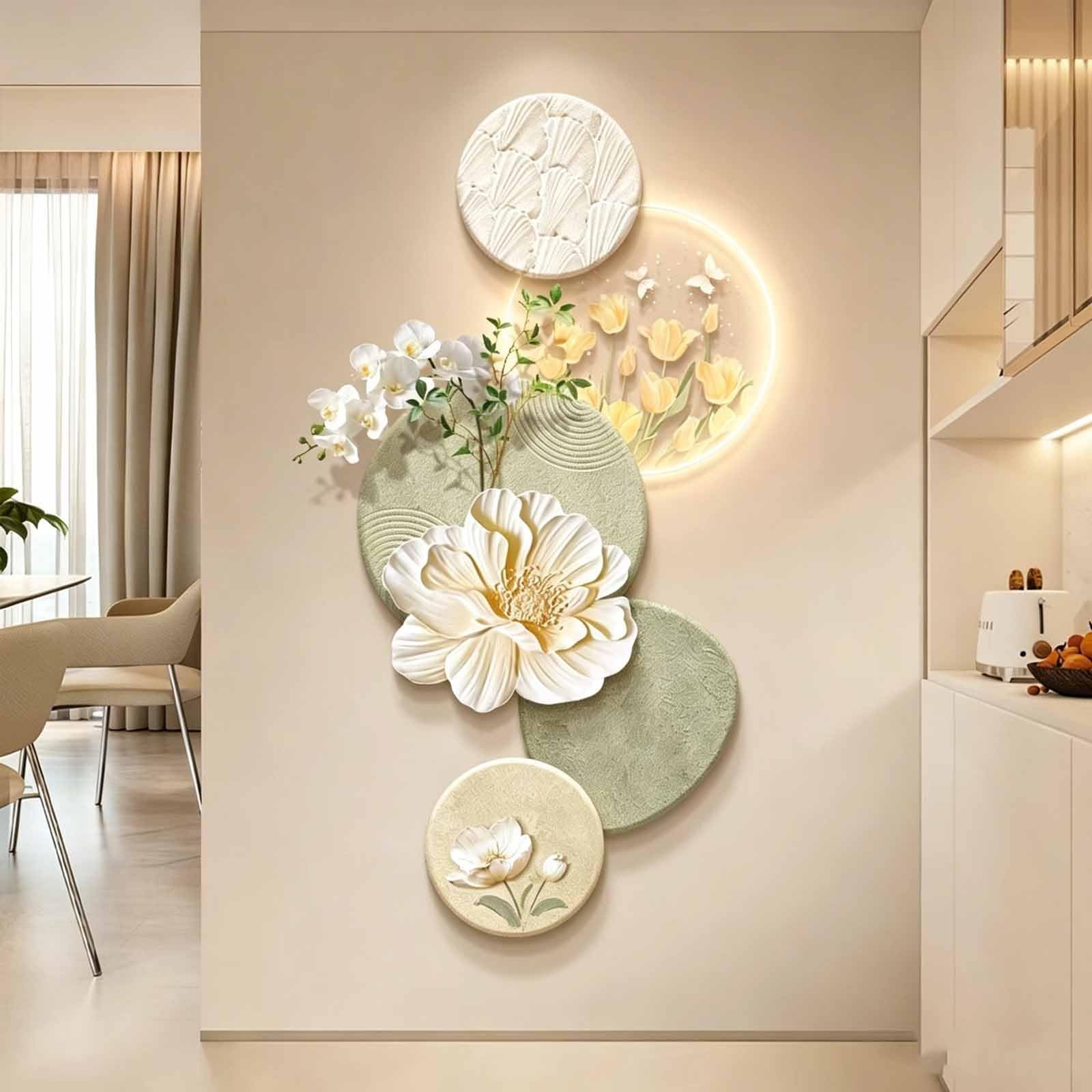 KEIFCUACLA 3D Wall Decor: An Electrically Powered Sandstone Wall Hanging Featuring Integrated LED Lighting,Ideal As Decorative Art For Living Rooms And Bedrooms(B,70 * 140cm/27.6 * 55.1in)
