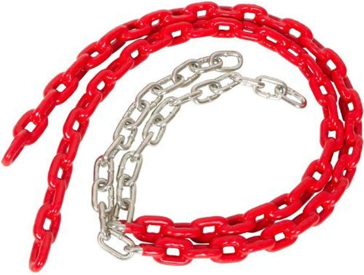 Swing Set Stuff Coated Trapeze Swing Chain with SSS Logo Sticker, Red, 3 1/2'
