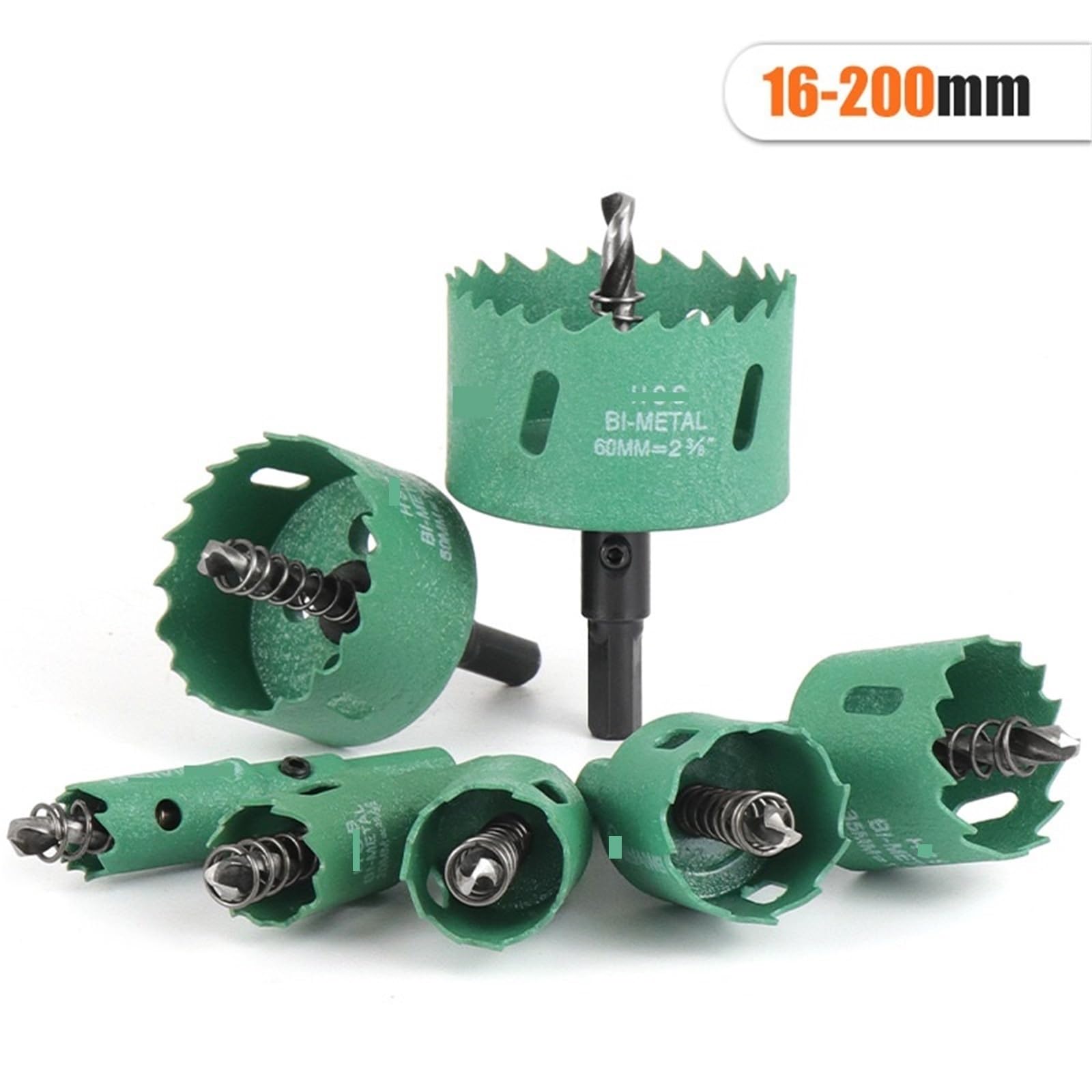 1 broca de sierra perforadora bimetálica de 16-200 mm, acero de alta velocidad, sierra perforadora M42, adecuada para apertura de placas de yeso