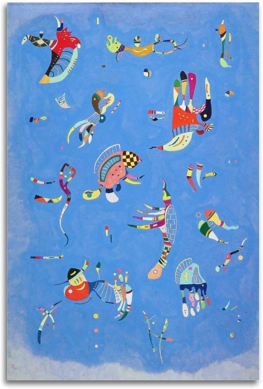 ZZYGGN GMGSW Sky Blue by Wassily Kandinsky Canvas Poster Abstract Wall Art Vintage Painting Wassily Kandinsky Prints for Home Picture Decor 40x50cm Frameless