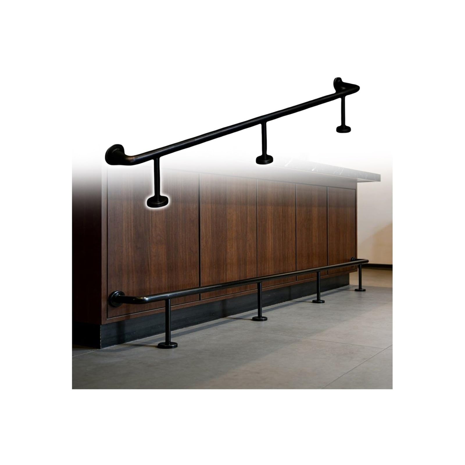 Sistema Completo De Reposapiés De Acero Inoxidable | Con Tubos Y Soportes for Mesas De Bar, Comedor Y Taberna En Sótano(L90cm/3ft)