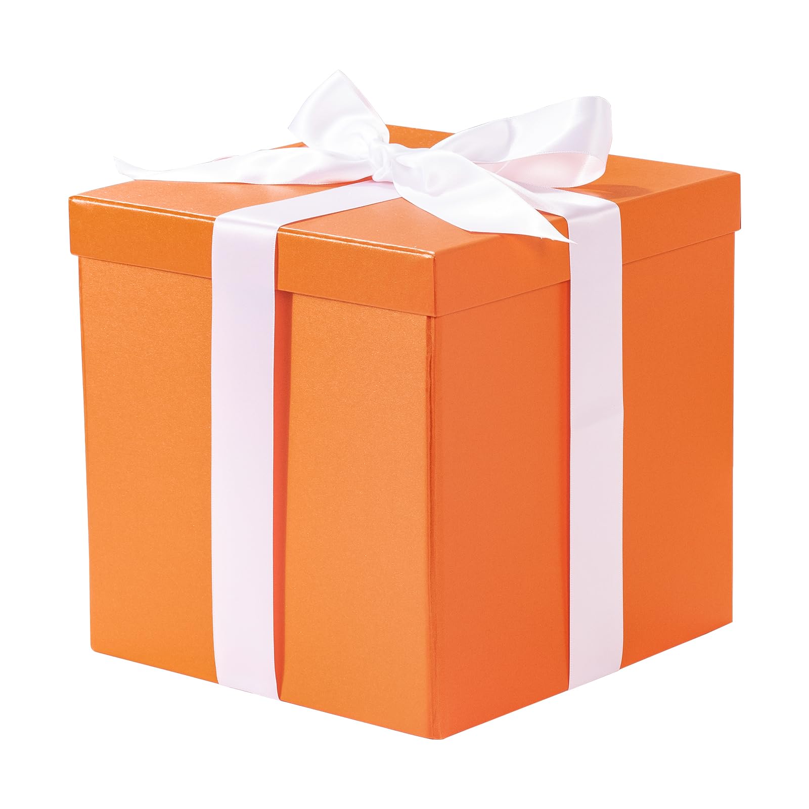 RUSPEPA Medium Birthday Gift Box with Lids, Ribbon and Tissue Paper, Collapsible Gift Box - 1 Pcs, 23x23x23 cm, Orange — image 1