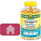 Spring Valley Omega-3 from Fish Oil 2000 mg, Maximum Care, 120 count + STS Sticker.