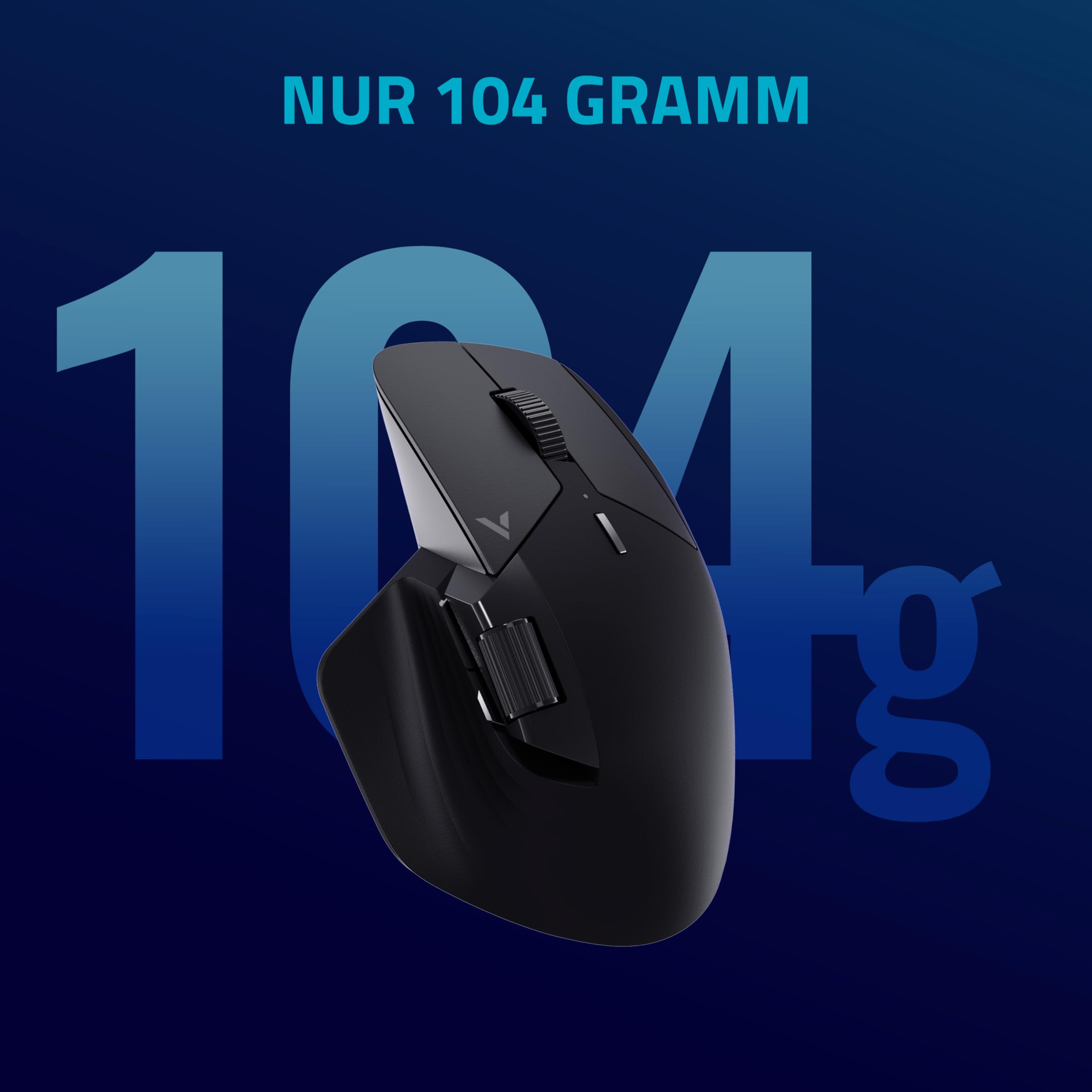 Rapoo VT0PRO - Mouse da gioco wireless 2,4 GHz ad alte prestazioni, con sensore ottico da 26000 DPI, accelerazione 50 G, 650 IPS, durata della batteria fino a 160 ore, PC/Mac - nero