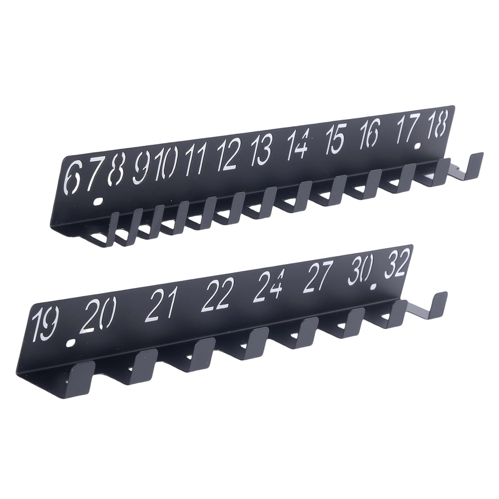 Fromceo Set Sturdy Black Iron Wrench Rack Wall Mounted Space Saving Hangers Holder For Garage Tool Storage Workshop Organization Iron Wall Mounted Tool Rack