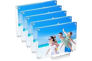 5 Pack Acrylic Photo Frame 5x7 - Crystal Clear Double Sided Magnetic Frame