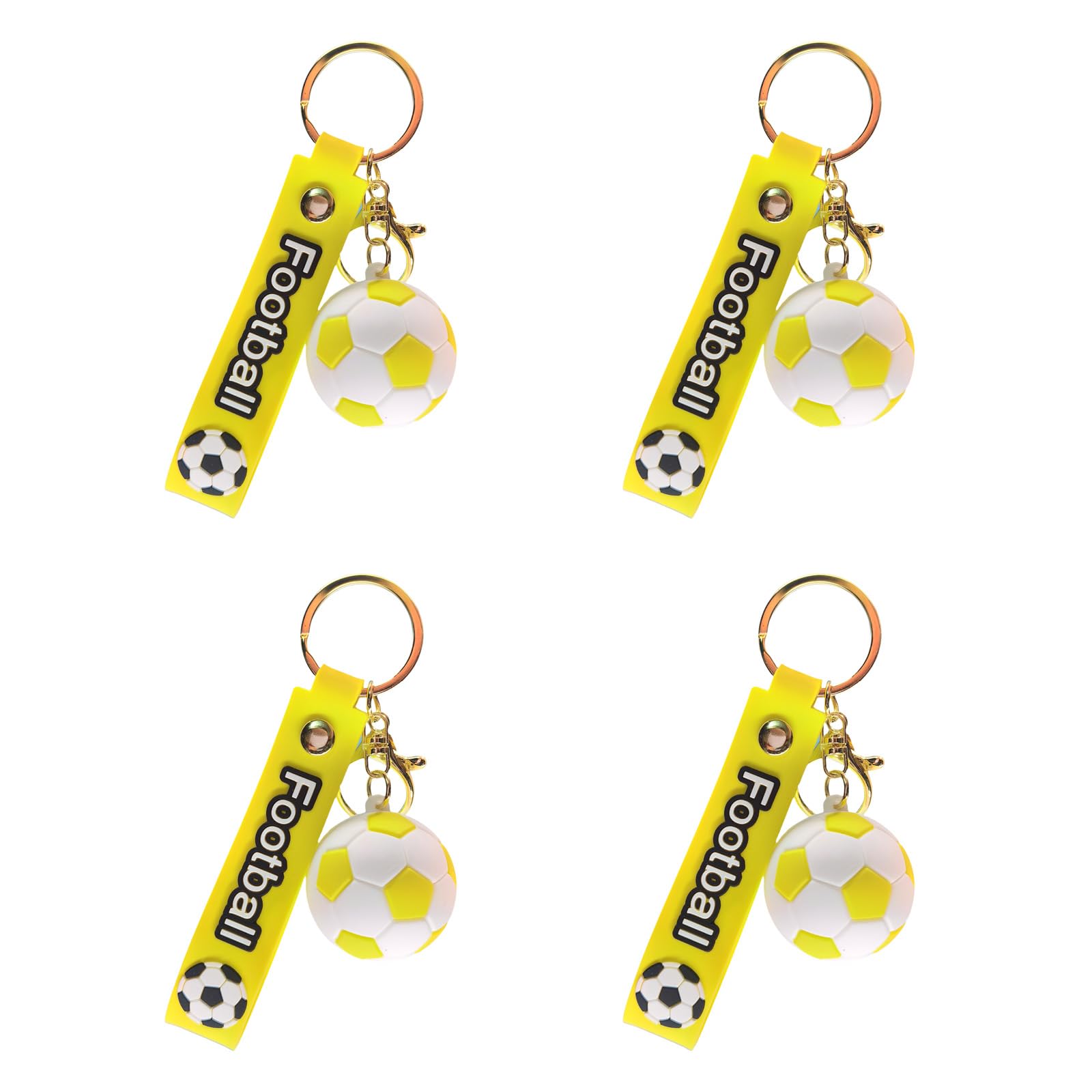 Xjdzineq Shape Keychain Set of 4 Ideal for Party Decor Sports Enthusiasts Soccer Gift Set