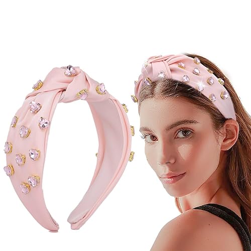 Miniatura 1 de Diadema anudada con diamantes de imitación, bandas para el cabello con nudo superior, diademas para profesores, accesorios de moda para el cabello