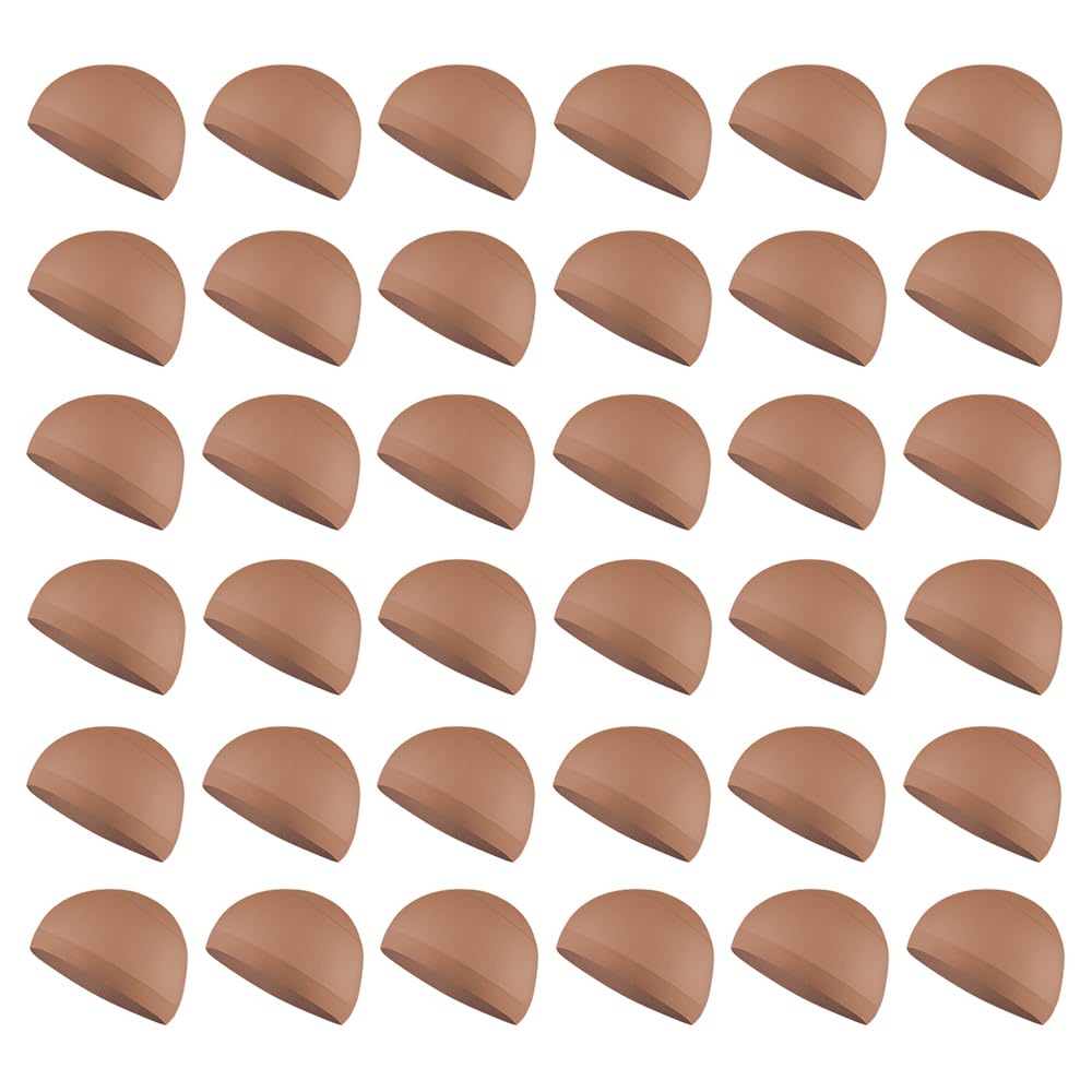 Stocking Wig Caps for Women, Nylon Hair Caps for Wig, Light Brown 36 Pieces
