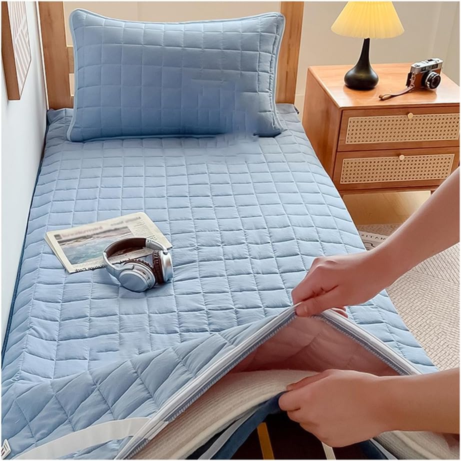 Cotton and Velvet Futon Cover for Japanese Futon Floor Mattress with Zipper, Super Soft Futon Covers Slipcovers, Twin Full Tatami Floor Sleeping Mat Cover, Washable,C,90x200cm/35x79in