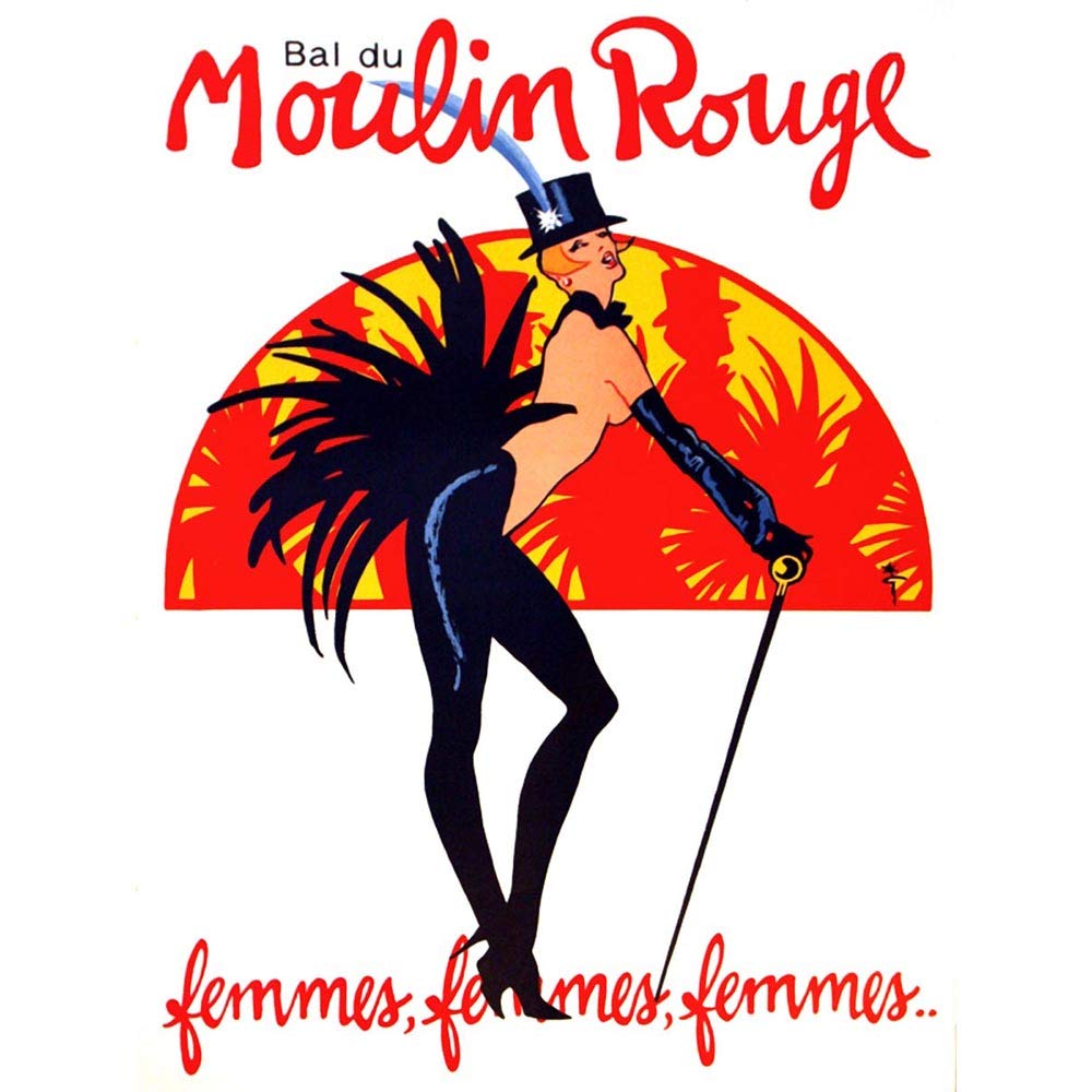 Wee Blue Coo Theatre Stage Burlesque Moulin Rouge Ball Exotic Dance Venue Paris Art Print Poster Wall Decor 12X16 Inch