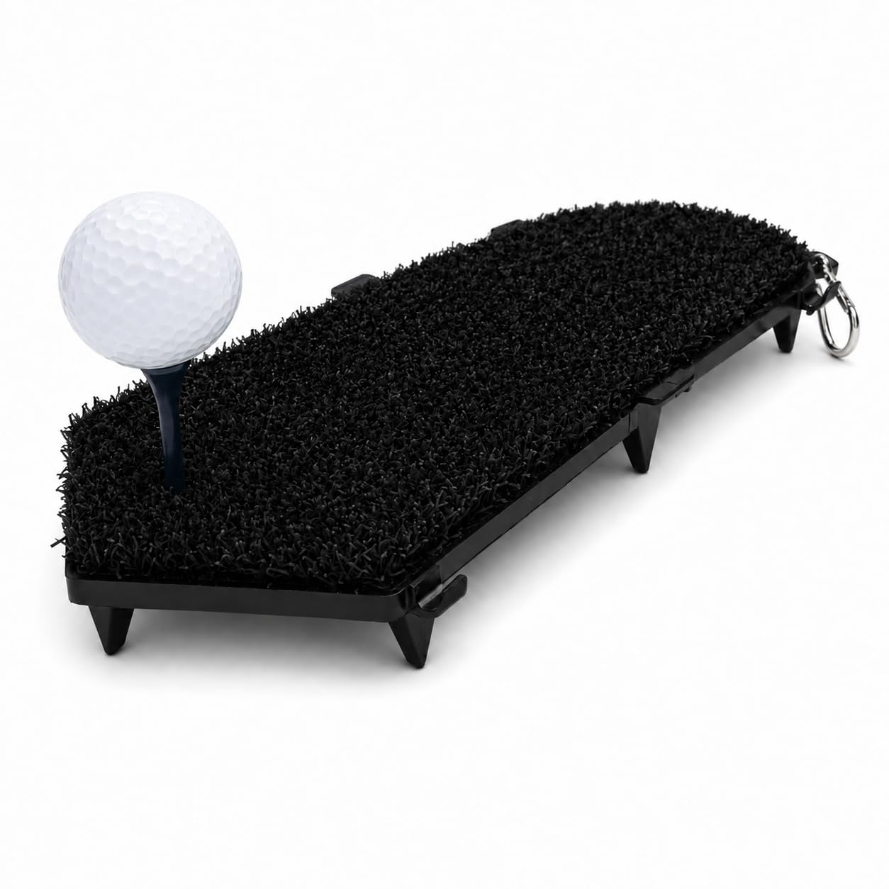 JD Brands Winter Golf Fairway Mat, 8 Spikes, Guide Clips & Carry Clip (Black)