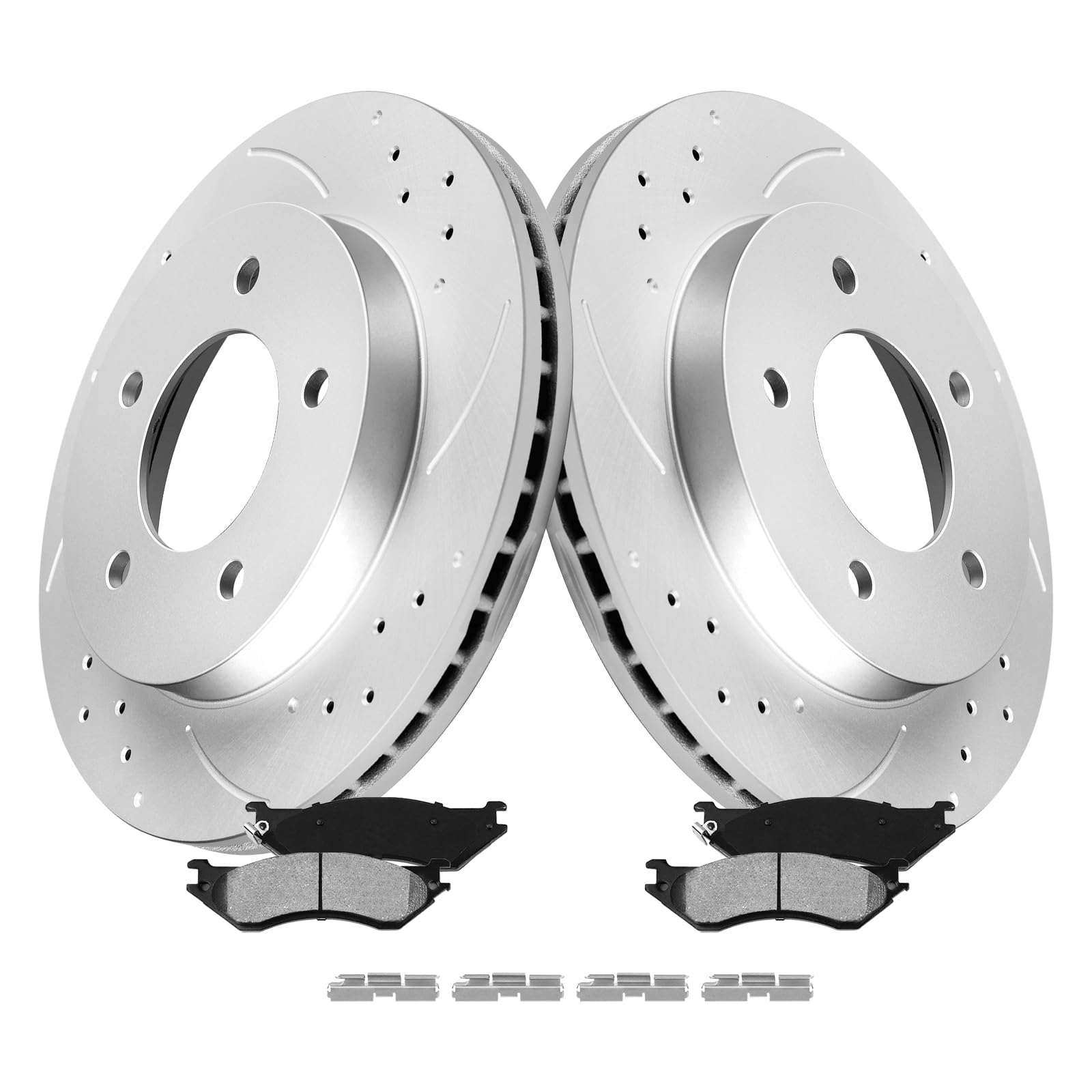 Photo 1 of ***MISSING PARTS***
MOTOREVO Front Brake Kit Compatible With 2001-2003 F-150 — For 5-Lug 4WD Models with 7700 lb. GVW Only | Heavy-Duty GEOMET Anti-Corrosion Coated, Drilled & Slotted Rotors | OE Precision Fit
