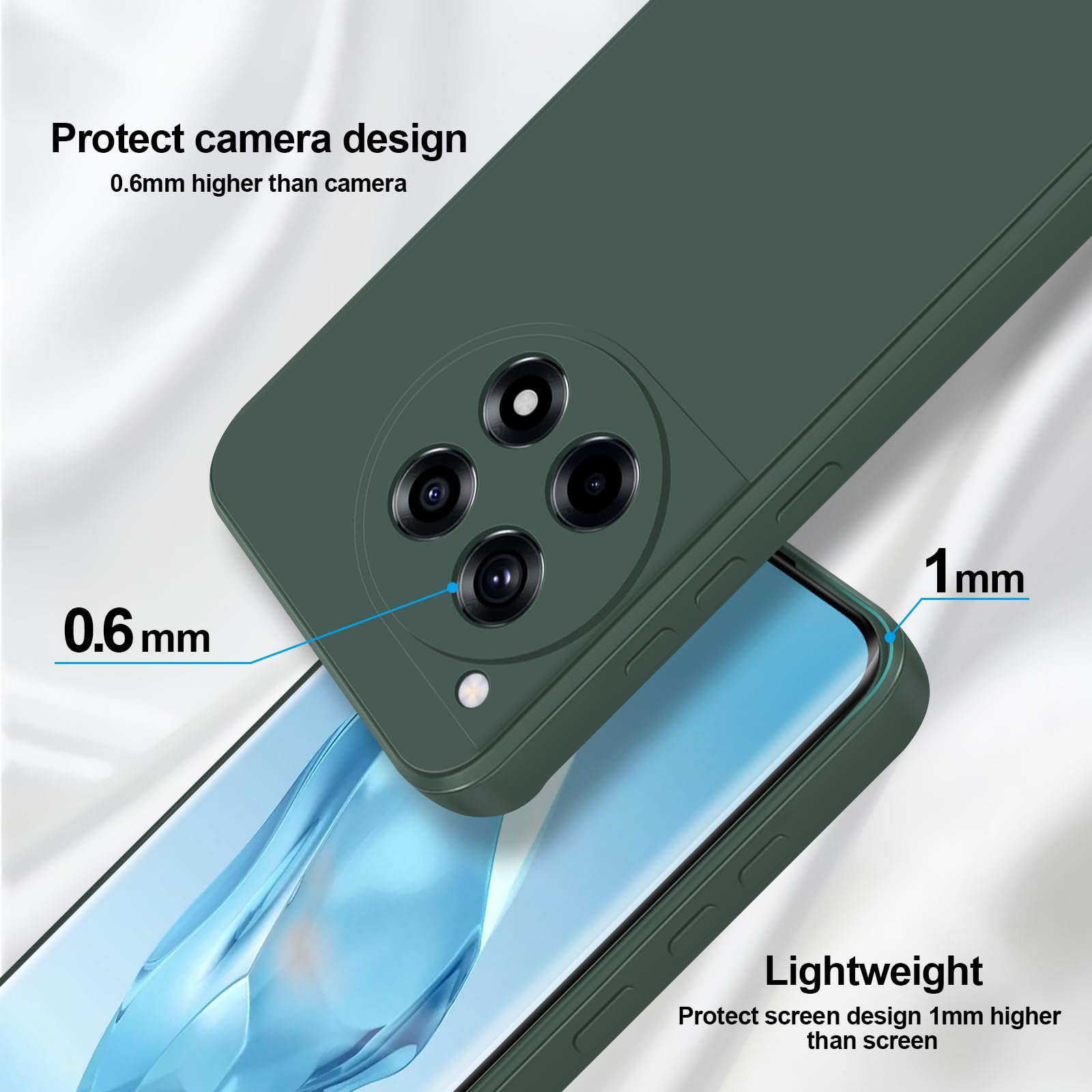 GiiYoon Case Compatible with Oneplus 12R, Silky-Soft Touch Full-Body Protective Phone Silicone Case - Image 3