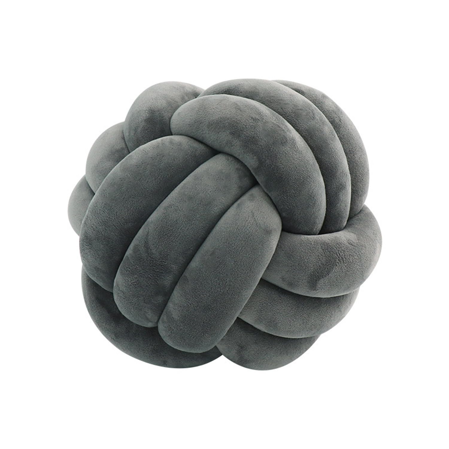 RZYW Knot Cushion, Hand Woven Knot Cushion, Plush Cushion, Soft Knotted Cushion, Knot Ball Cushion for Sofa, Bed, Decorative,dark gray,35CM