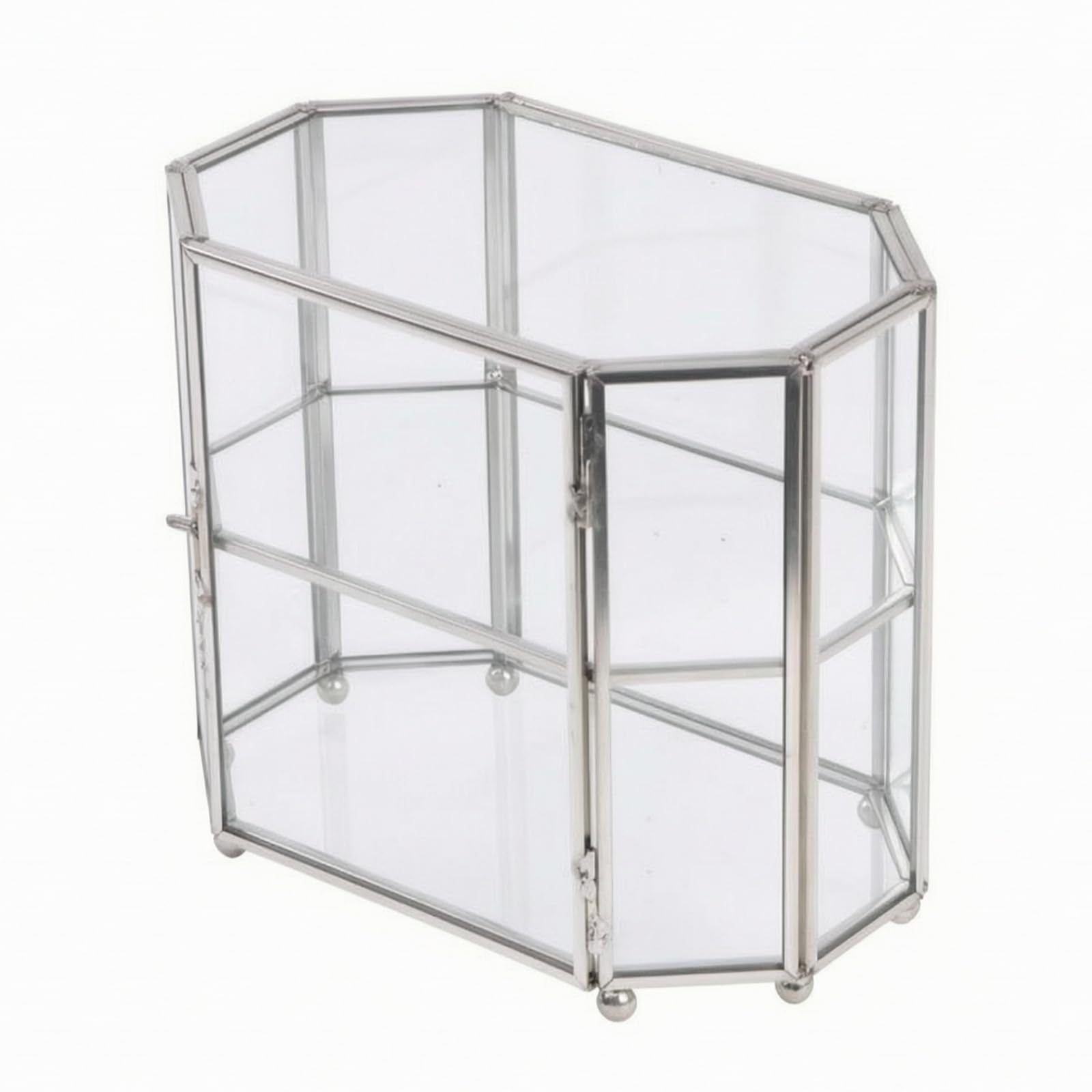 Vitrine en Verre Géométrique BT Vitrine Porte Avant Articulée Élégant Armoire Vitrée Présentation pr Coiffeuse