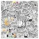 LYLSDSB Zebra Aufkleber 50 Stück Vinyl niedliche Cartoon Tier Aufkleber für Wasserflaschen Scrapbook Skateboard Telefon Laptop Auto,Wasserdicht Schwarze und weiße Zebra Aufkleber für Kinder Mädchen