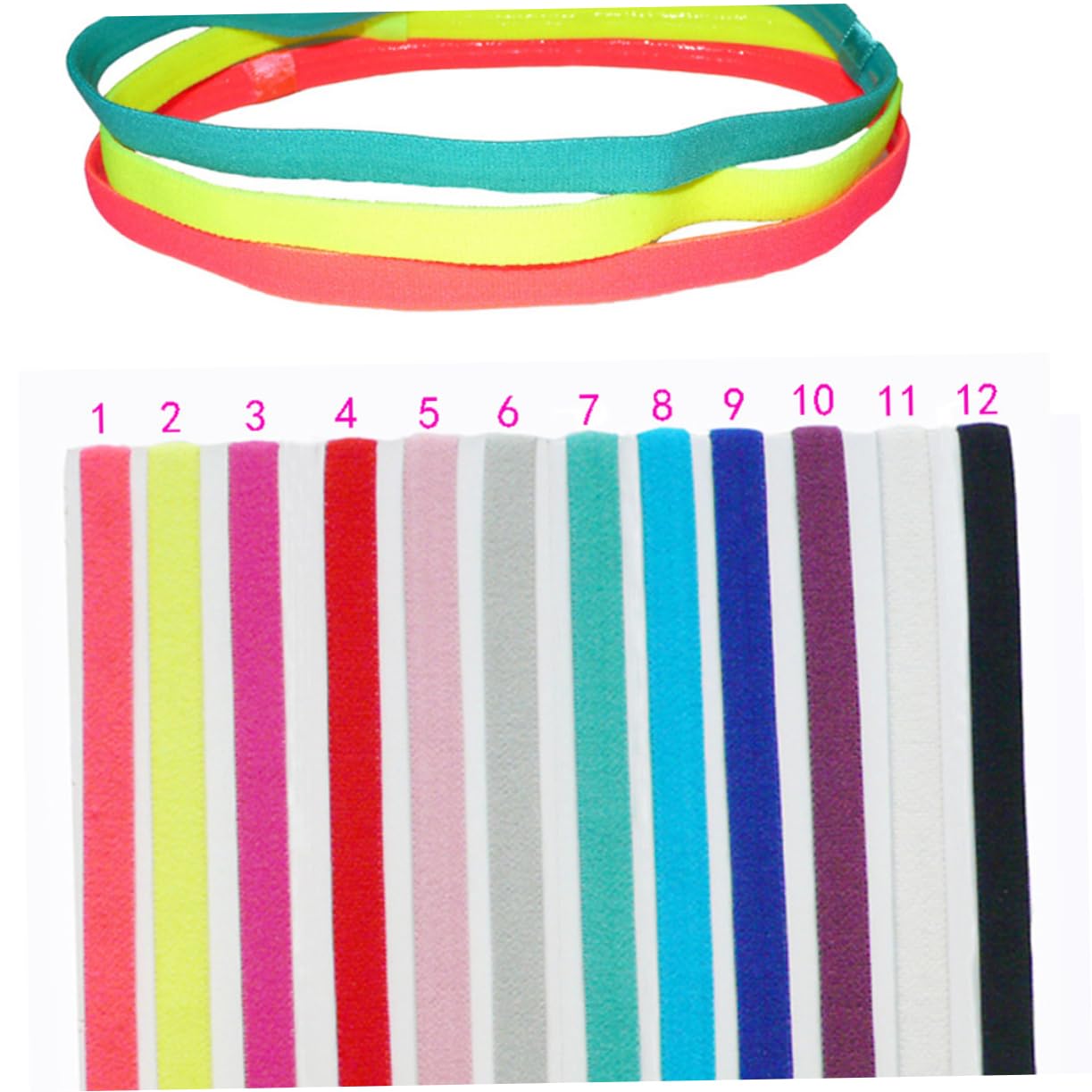 FRCOLOR 3 Set Di Cerchietti Per Per Donna Fascia Elastica Per Sportiva 12 Alla Moda 12 Pezzi * 3