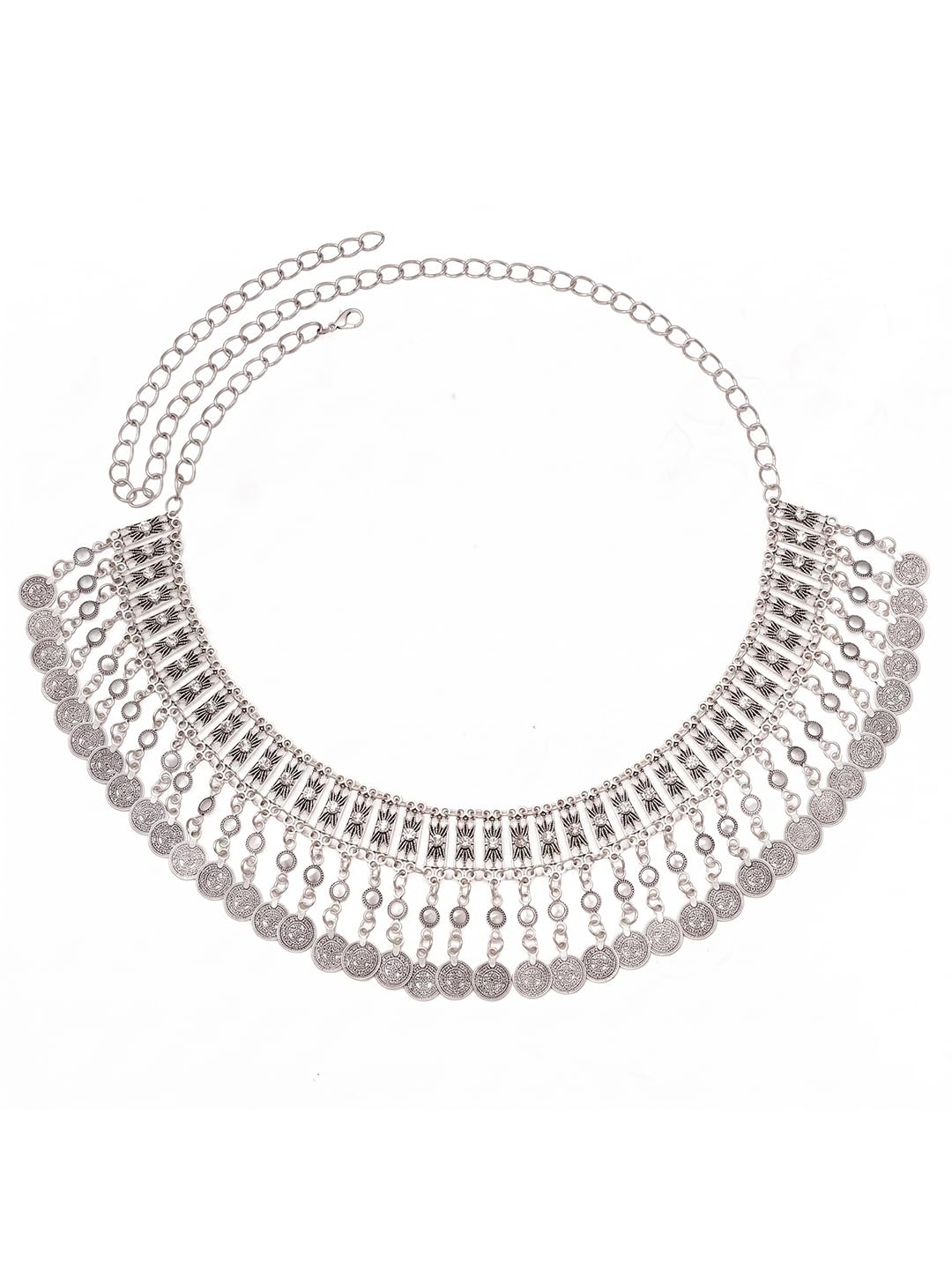 Ethnic Coin Tassel Boho Belly Chain Kamarband for Women & Girls | Silver Plated | Festive Bridal Jewellery | Anniversary Birthday Gift for Her-image-42