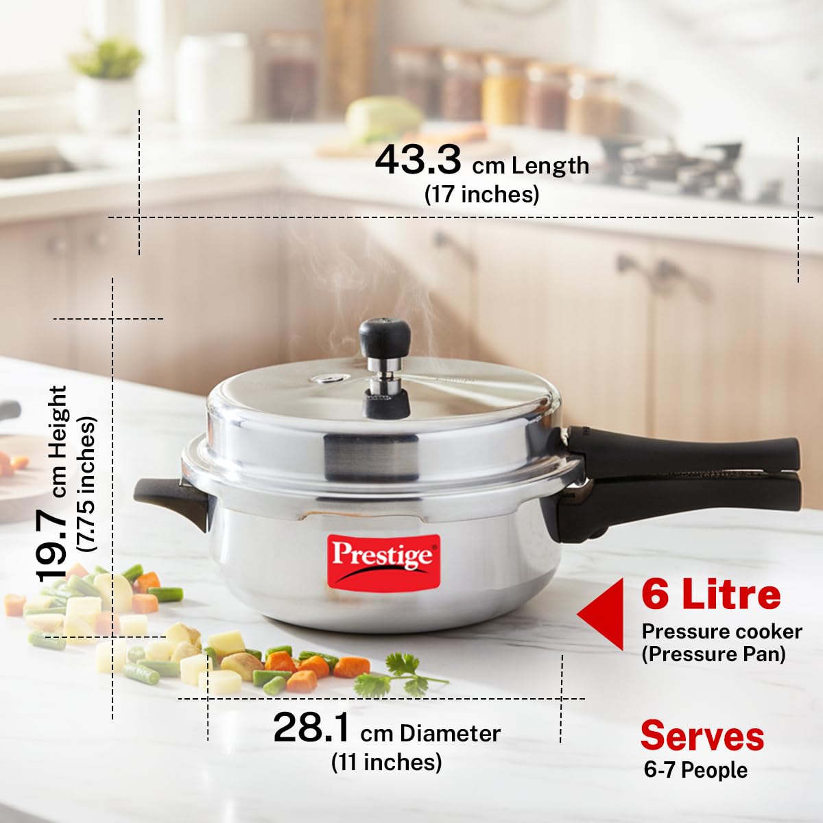 Prestige Pressure Cooker - 6L Silver -3 Prestige Pressure Cooker - 6L Silver -3