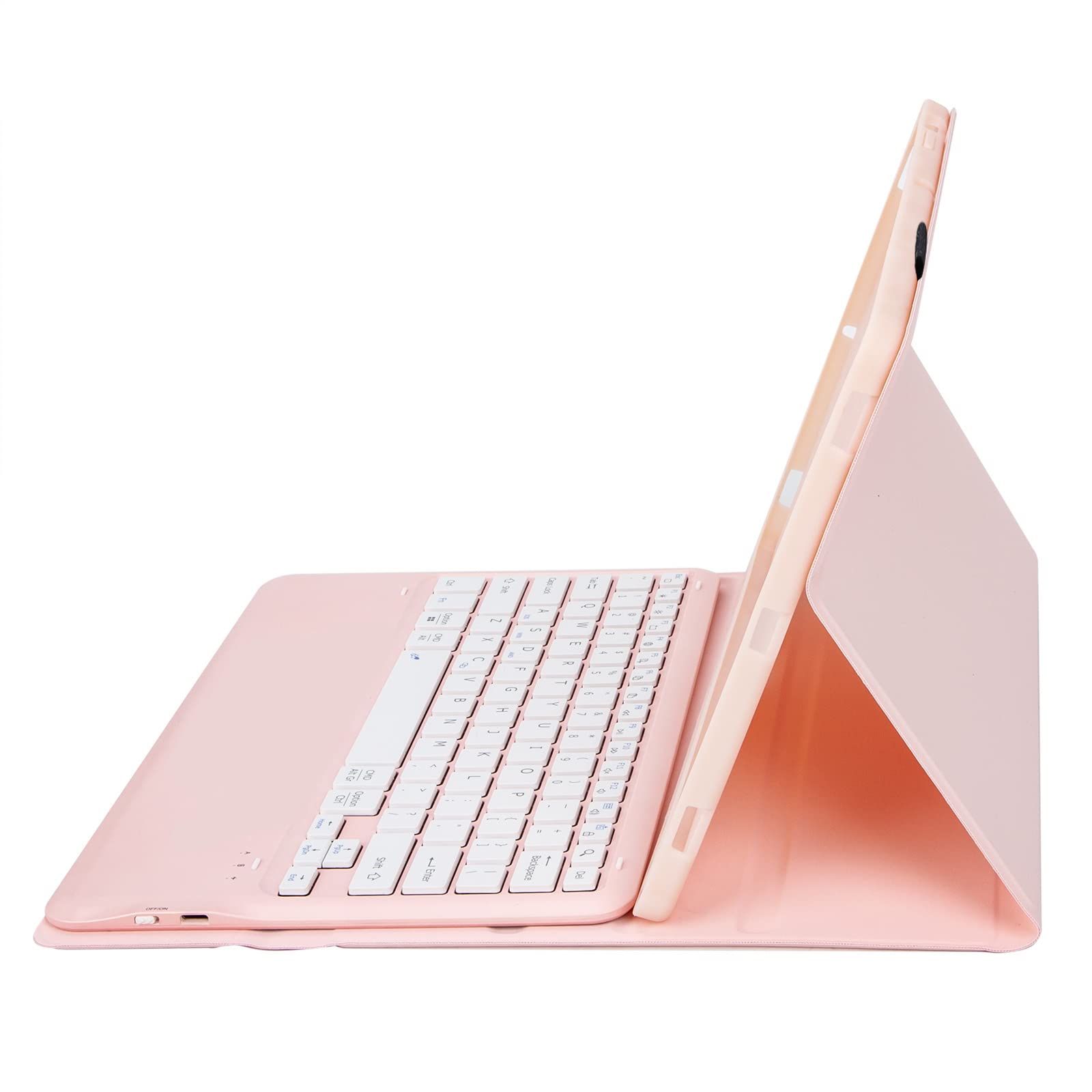 Etui na klawiaturę do Honor Pad 9 Pro 30.7 cm/V8 Pro 30.7 cm, odłączana klawiatura Bluetooth z miękką tylną osłoną TPU, różowe