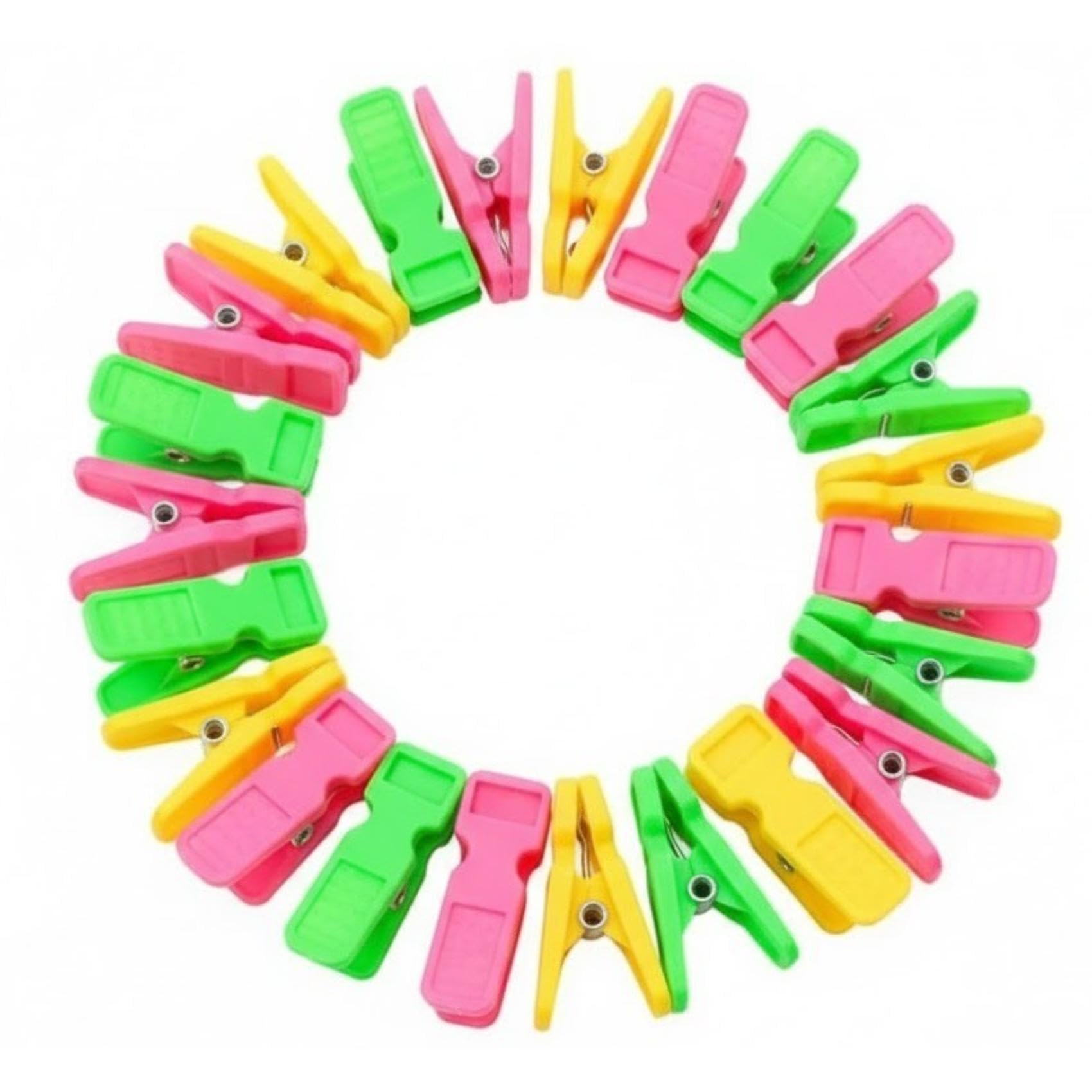 PulGos 10pcs Premium Cloth Clips for Drying Clothes: Rainbow Clip Multipurpose Cloth Pins for Indoor and Outdoor Use; Strong and Durable Clippers for Laundry, Heavy Duty Windproof Pegs, Vibrant Color