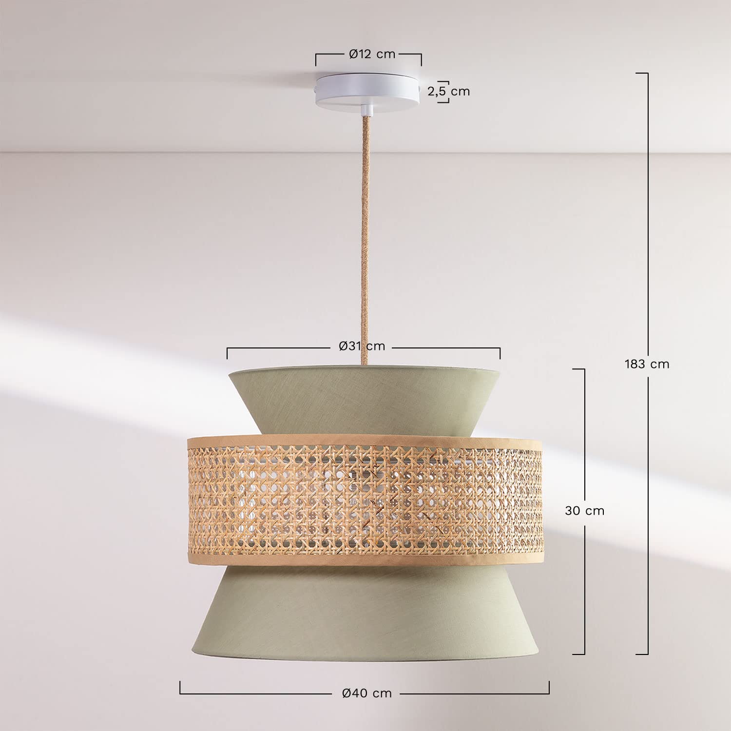 SKLUM Lampe Suspendue en Rotin Yereh