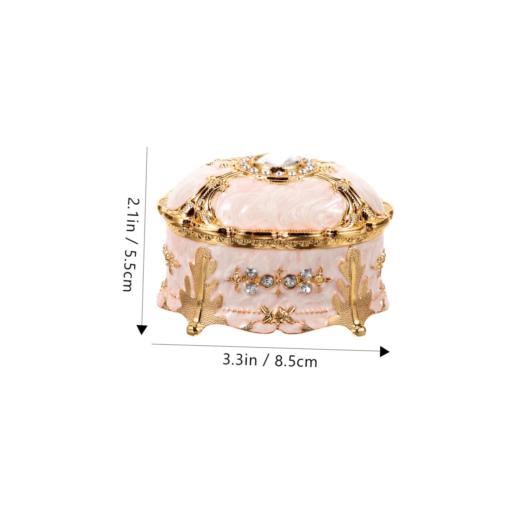 Healvian Caja De Almacenamiento De Joyas Organizador De Collares Organizador De Bodas Soporte De Terciopelo Cajas De Exhibición De Anillos Cajas De Joyería De Aleación De Zinc