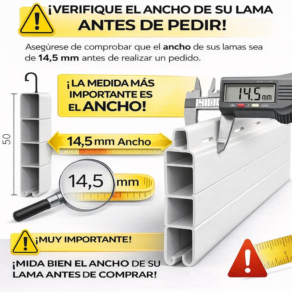 Persiana Enrollable de PVC | Lama Recta 50mm | Corte a Medida | Pertoni Tende (Alto 120cm x 140cm Ancho)
