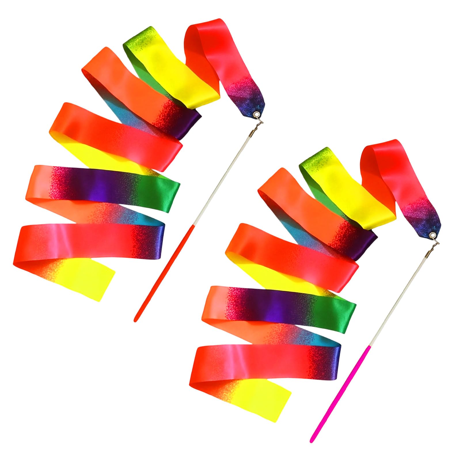 Ruban GRS Enfant 2 Pièces 2m - Ruban Gymnastique pour Danse et Entraînement Sportif