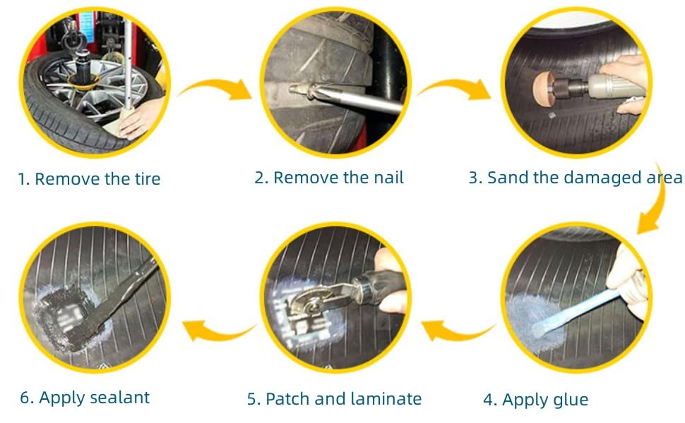 Image of Wokyo 200Pcs 32mm Tire Repair Patches Cold Patch, Glueless Natural Rubber Puncture Repair Kit for Car Truck Motorcycle Bicycle - Round Heavy Duty Radial Tube and Tire Patch Universal Fit