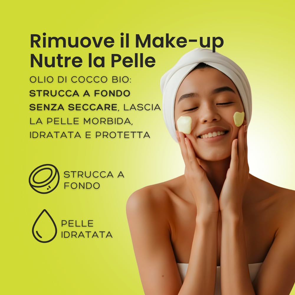WELLBEAUTY Burro Struccante 100ml, Detergente Viso e Occhi, Airless Formato Viaggio, Anti-Pollution, Cleansing Balm, Doppia Detersione, Makeup Remover, Olio Di Cocco, Per Pelli Sensibili, Vit. C