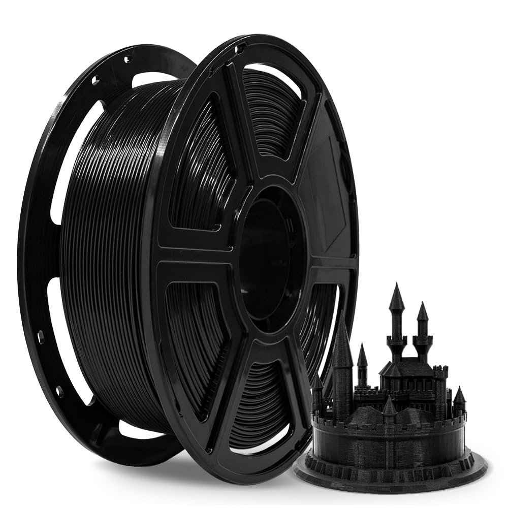 FLASHFORGE ABS PRO Filament pour imprimante 3D, filaments résistants à la chaleur, bobine de 1kg (2.2lbs), précision dimensionnelle +/- 0.02 mm, consommables ABS solides et durables (Noir)