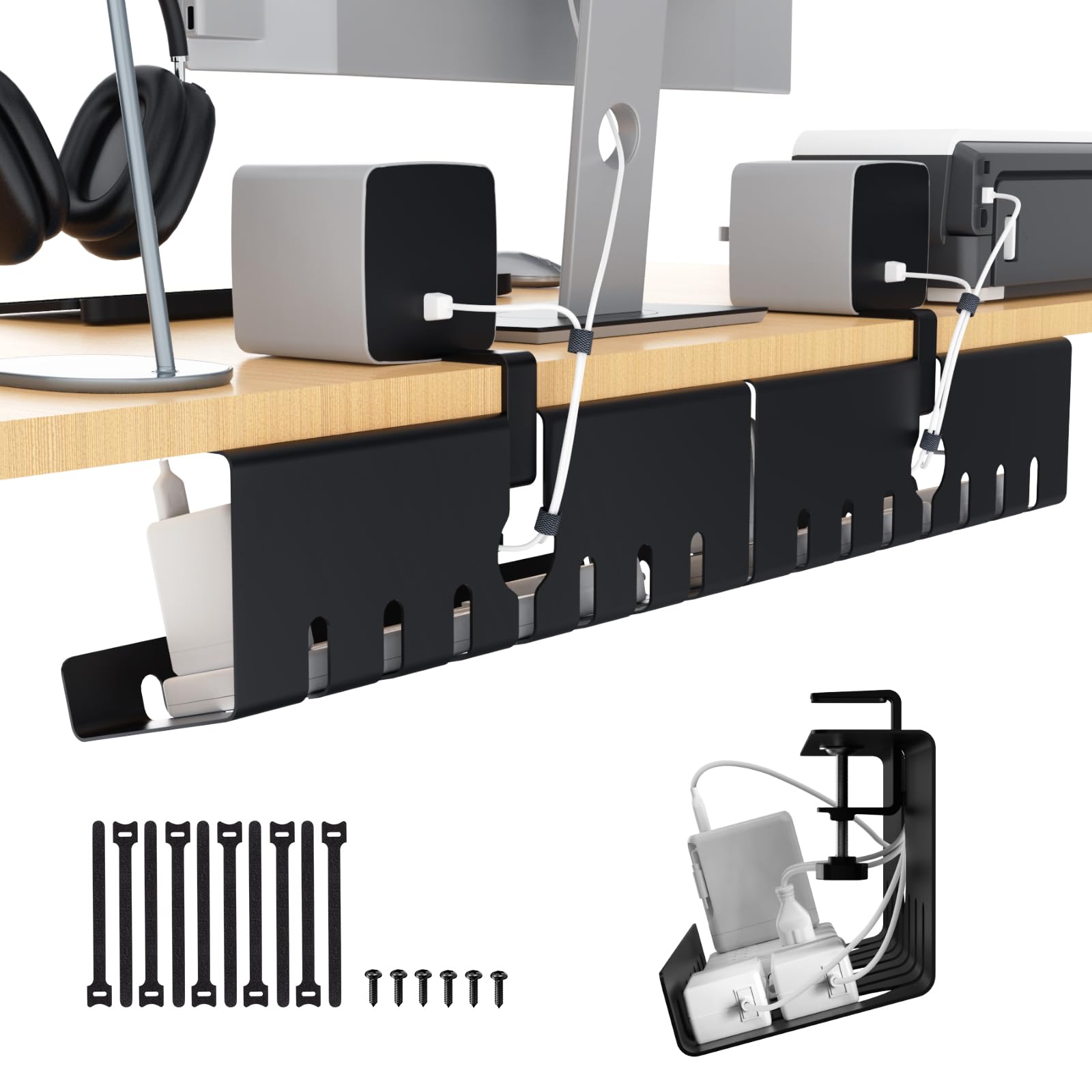 Univivi Under Desk Cable Management Tray