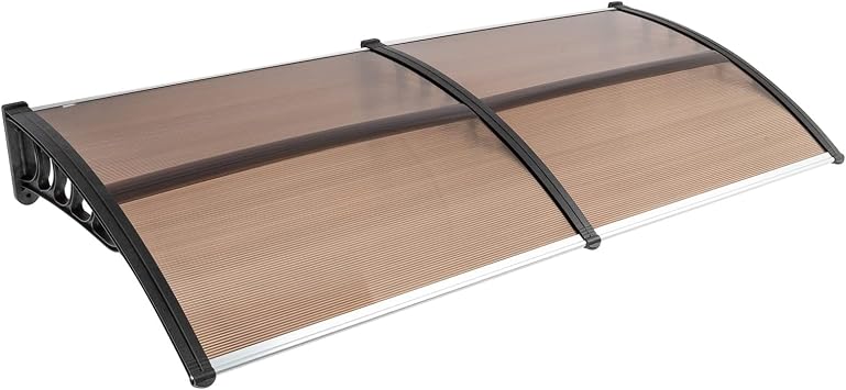 80x40 Window Door Awning Canopy, Polycarbonate Cover Entry Door Outdoor Window Awning Exterior, UPF 50+, Front Door Overhang Awning for Sun Shutter, UV, Rain and Snow Protection, Hollow Sheet