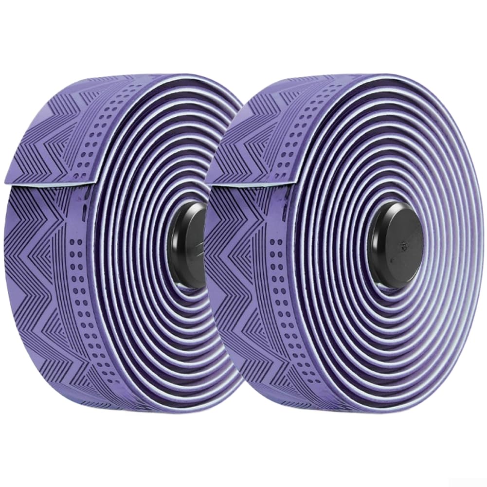 Caswynlife Silicone Handlebar Tape, Non-Slip Shock Absorbing Bar Wrap, Breathable Road Bike Grips for Commuting and Touring(Purple)