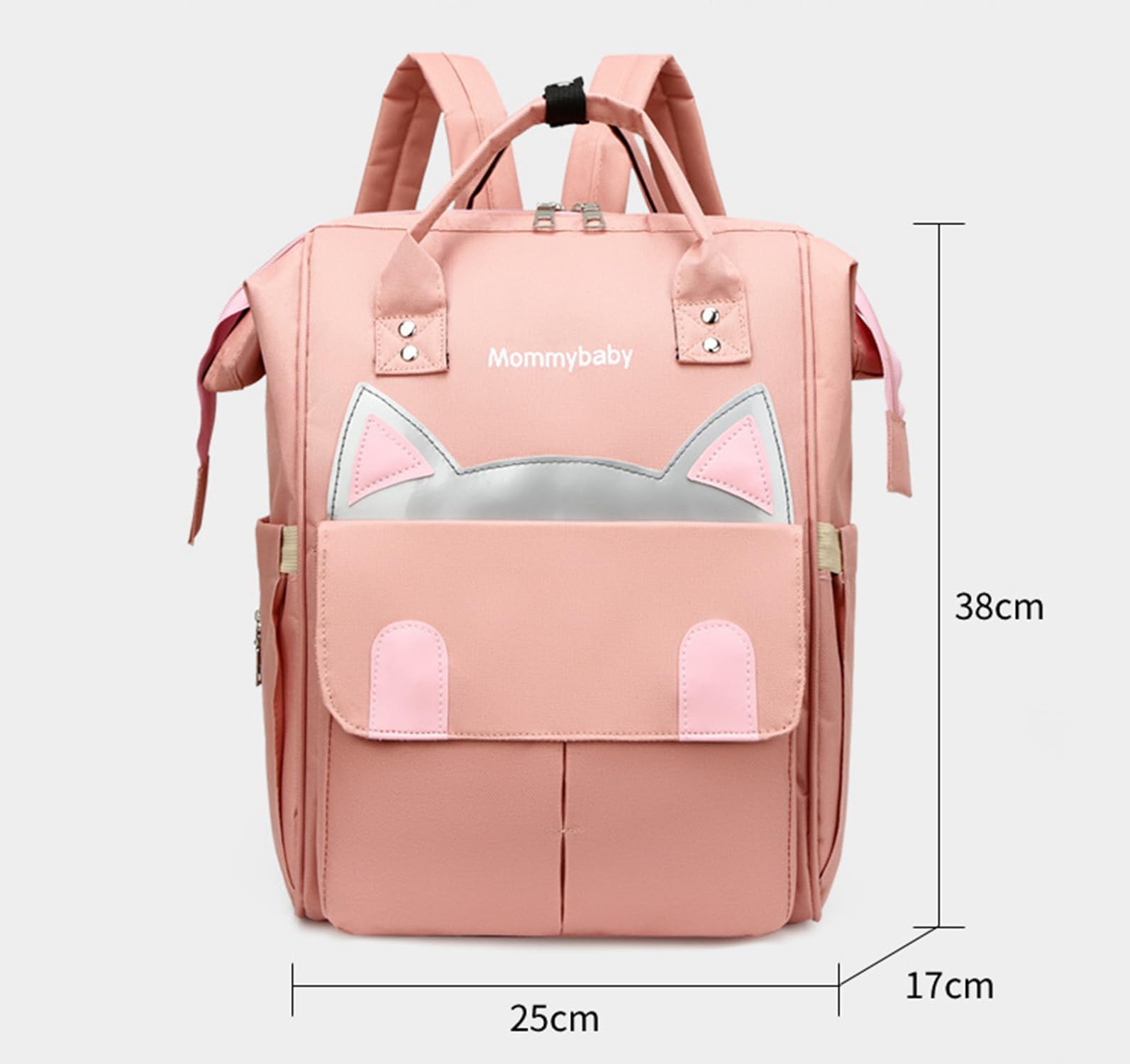 Borsa per pannolini zaino multifunzionale borse per bambini di grande capacità per mamme papà, Gatto nero., Large, Zaini Daypack